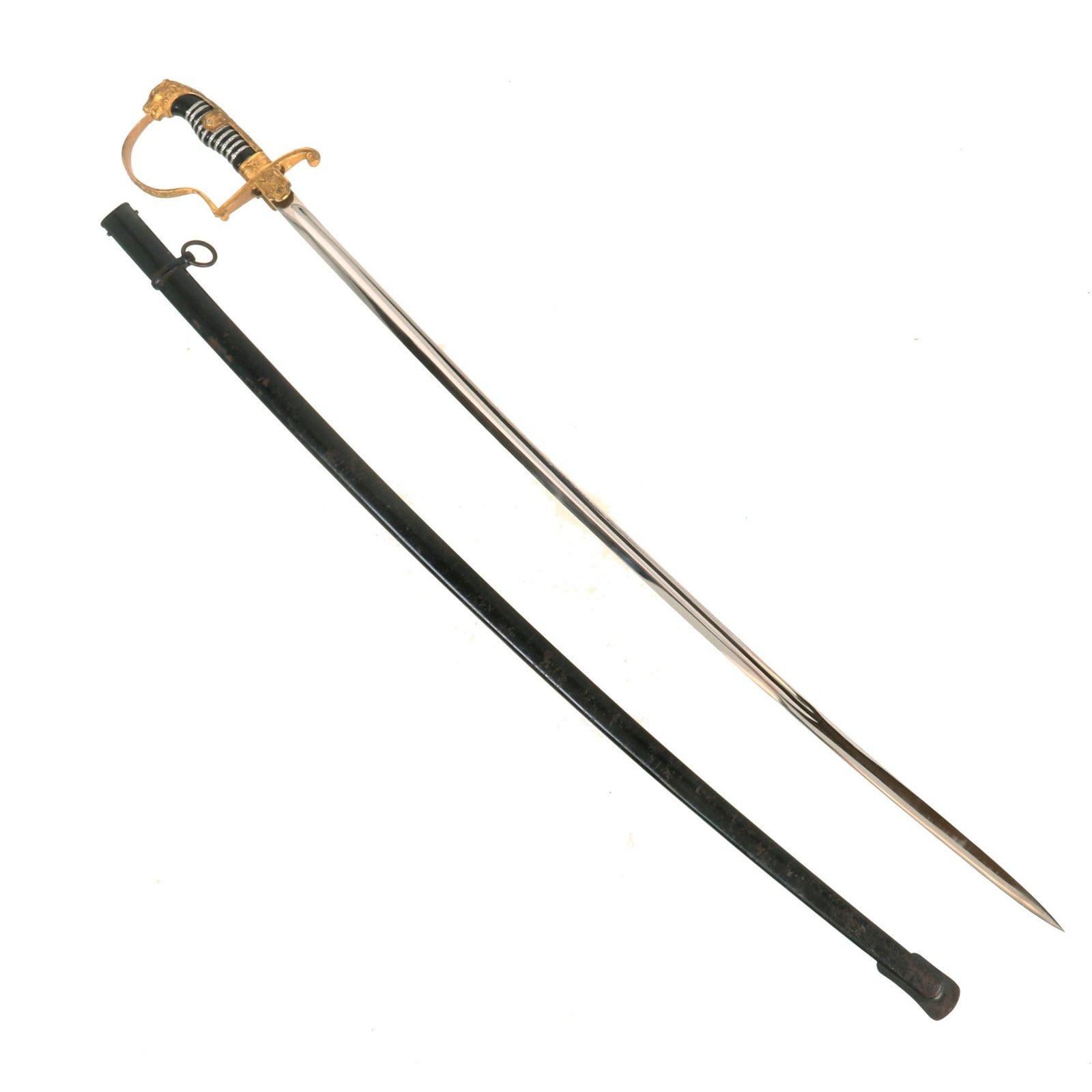 Buy Original German WWII Field Marshal Series Lion Head Scharnhorst Pattern Army Officer Sword by Carl Eickhorn with Scabbard | Original Firearms Antique For Sale
