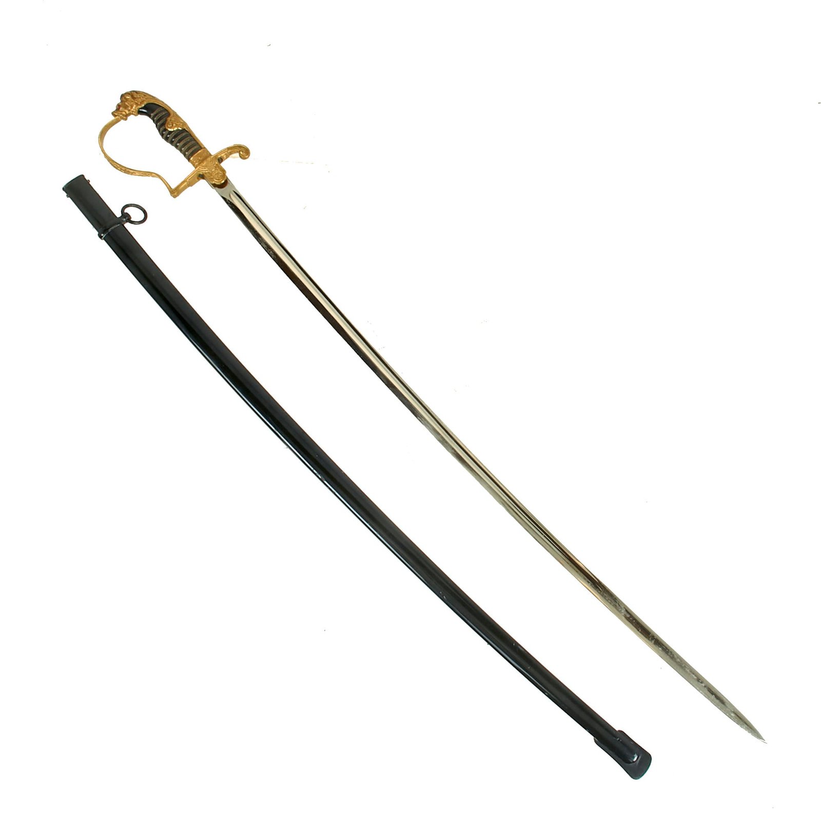 Buy Original German WWII Blücher Pattern Field Marshal Lion Head Officers Sword by Carl Eickhorn with Steel Scabbard | Original Firearms Antique For Sale