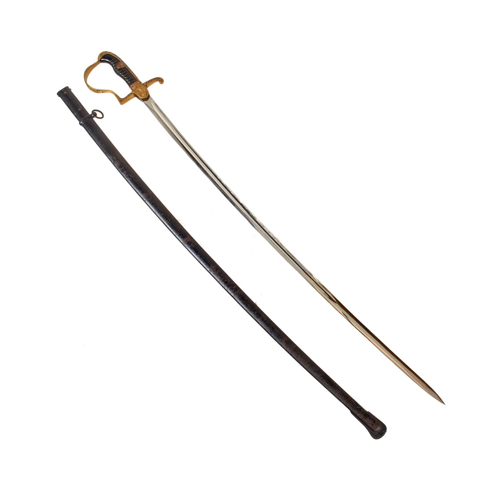 Buy Original German WWII Army Officer Emil Voos Pattern Dove Head Sword with Steel Scabbard | Original Firearms Antique For Sale