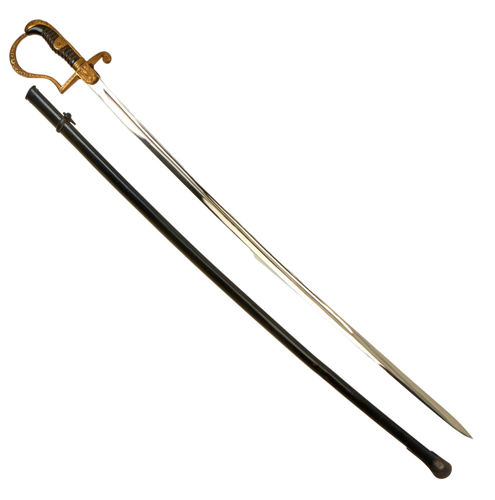 Buy Original German WWII Army Officer Dove Head Sword by F. W. Höller of Solingen with Steel Scabbard | Original Firearms Antique For Sale