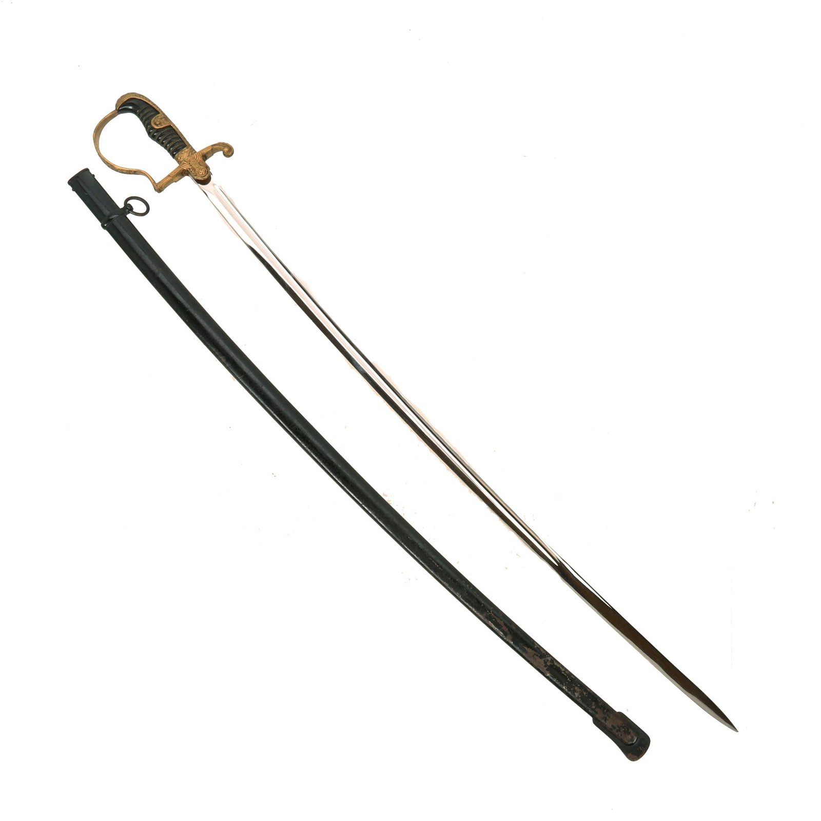 Buy Original German WWII Field Marshal Wrangel Pattern Dove Head Officers Sword by Carl Eickhorn with Scabbard | Original Firearms Antique For Sale