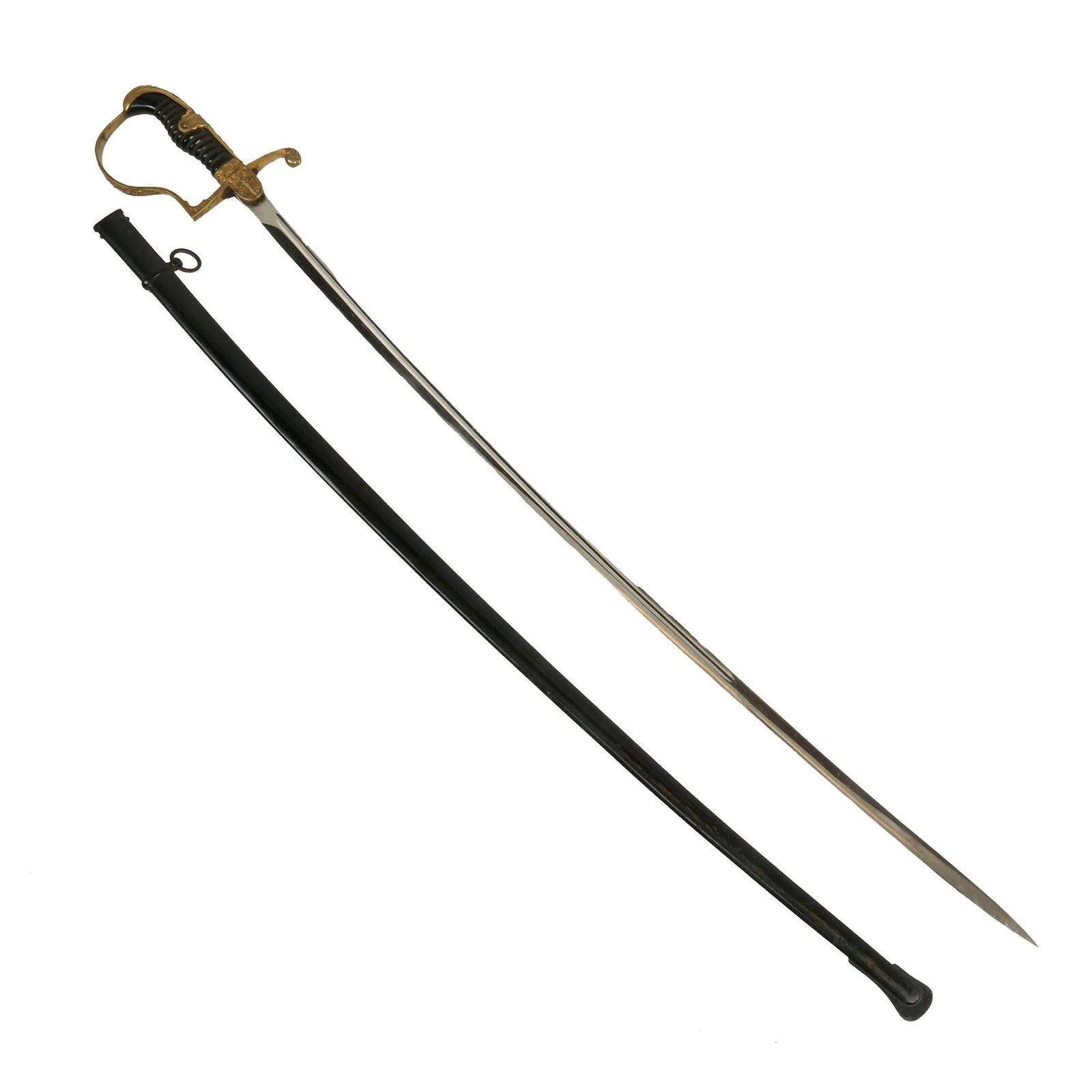 Buy Original German WWII Scarce Army Officer Nr. 7 Dove Head Sword by F. W. Höller with Monogram and Steel Scabbard | Original Firearms Antique For Sale