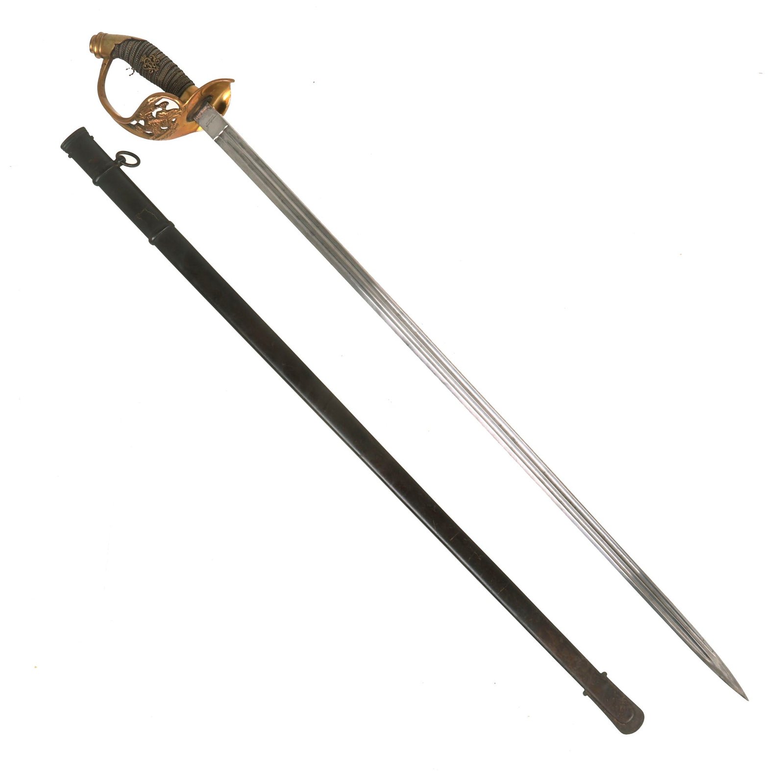 Buy Original Imperial German Model 1870 / 1889 Prussian Infantry Officer Sword with Scabbard by E. & F. Hörster with Sharkskin Grip - 1906 Dated | Original Firearms Antique For Sale