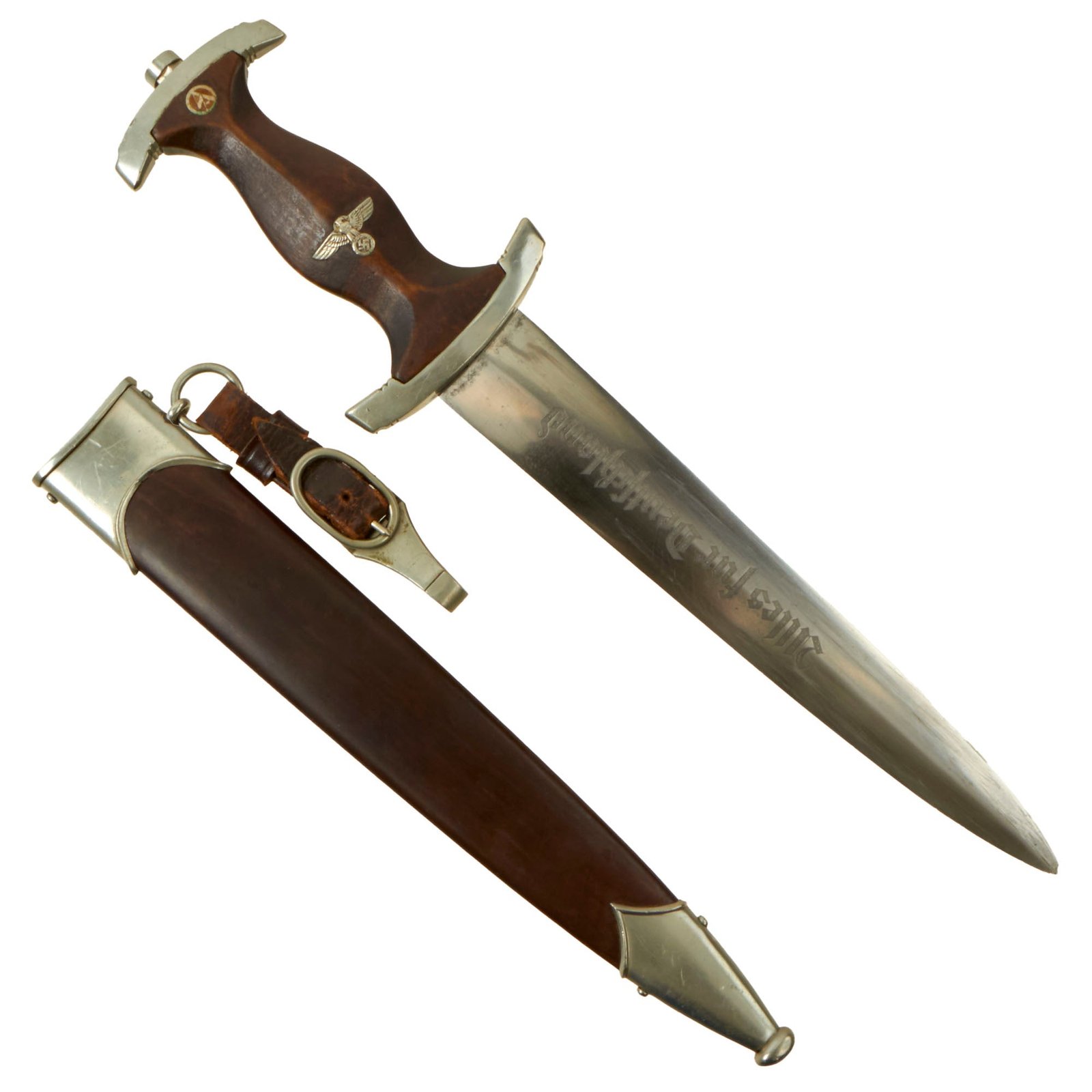 Buy Original German Early WWII SA Dagger by AESCULAP of Tuttlingen with Scabbard and Belt Hanger | Original Firearms Antique For Sale