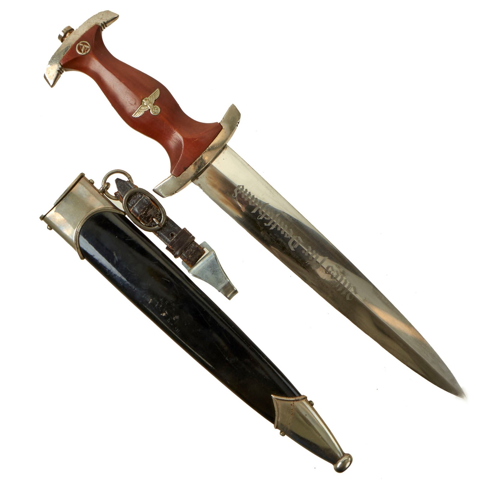 Buy Original German WWII 1938 Dated NSKK Dagger by Anton Wingen, Jr. with Scabbard and Belt Hanger - RZM M7/51 | Original Firearms Antique For Sale