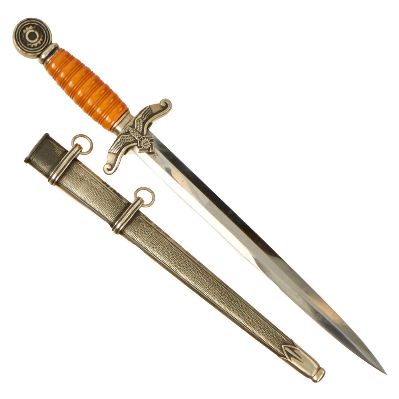 Buy Original Rare German WWII TeNo Technical Emergency Corps Officers Dagger by Carl Eickhorn with Scabbard - Matching Serial 2654 | Original Firearms Antique For Sale