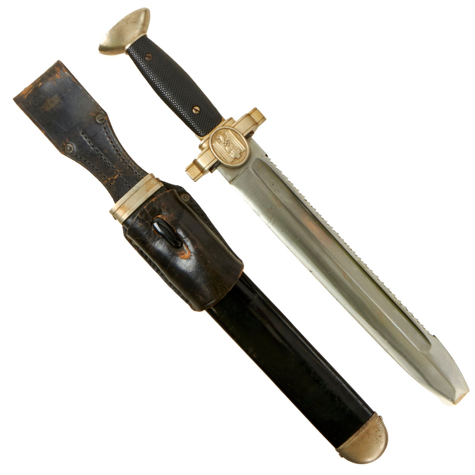 Buy Original German WWII Sharpened DRK Red Cross EM/NCO Hewer with Scabbard & Leather Frog - Deutsches Rotes Kreuz | Original Firearms Antique For Sale
