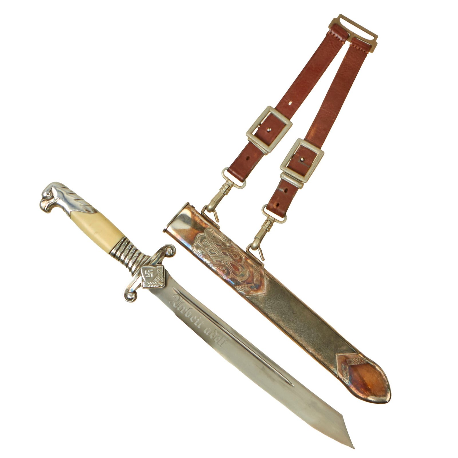 Buy Original German WWII RAD Labor Corps M1937 Officer's Dagger by ALCOSO of Solingen with Scabbard and Hanger | Original Firearms Antique For Sale