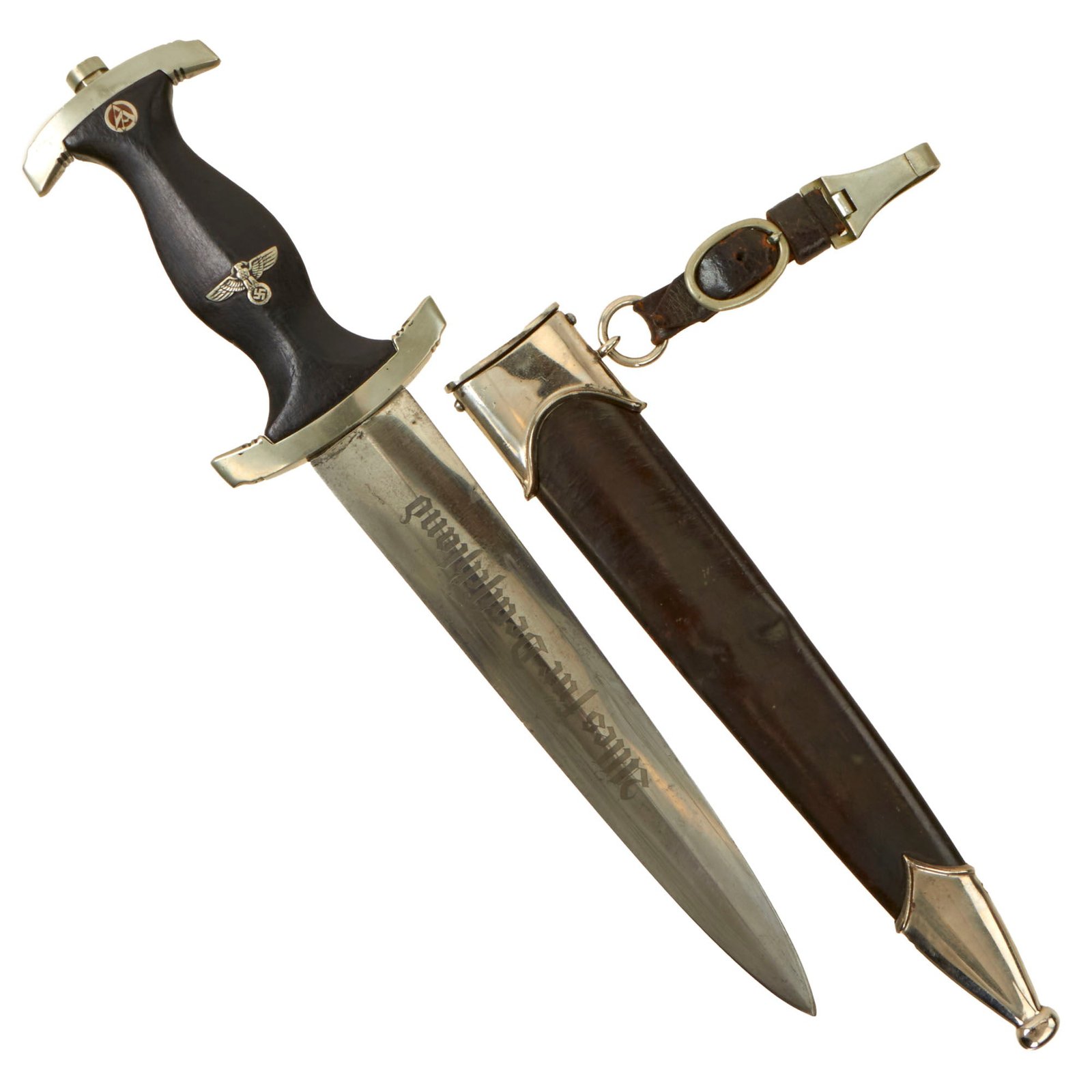 Buy Original German Early WWII SA Dagger by AESCULAP of Tuttlingen with Scabbard and Belt Hanger | Original Firearms Antique For Sale