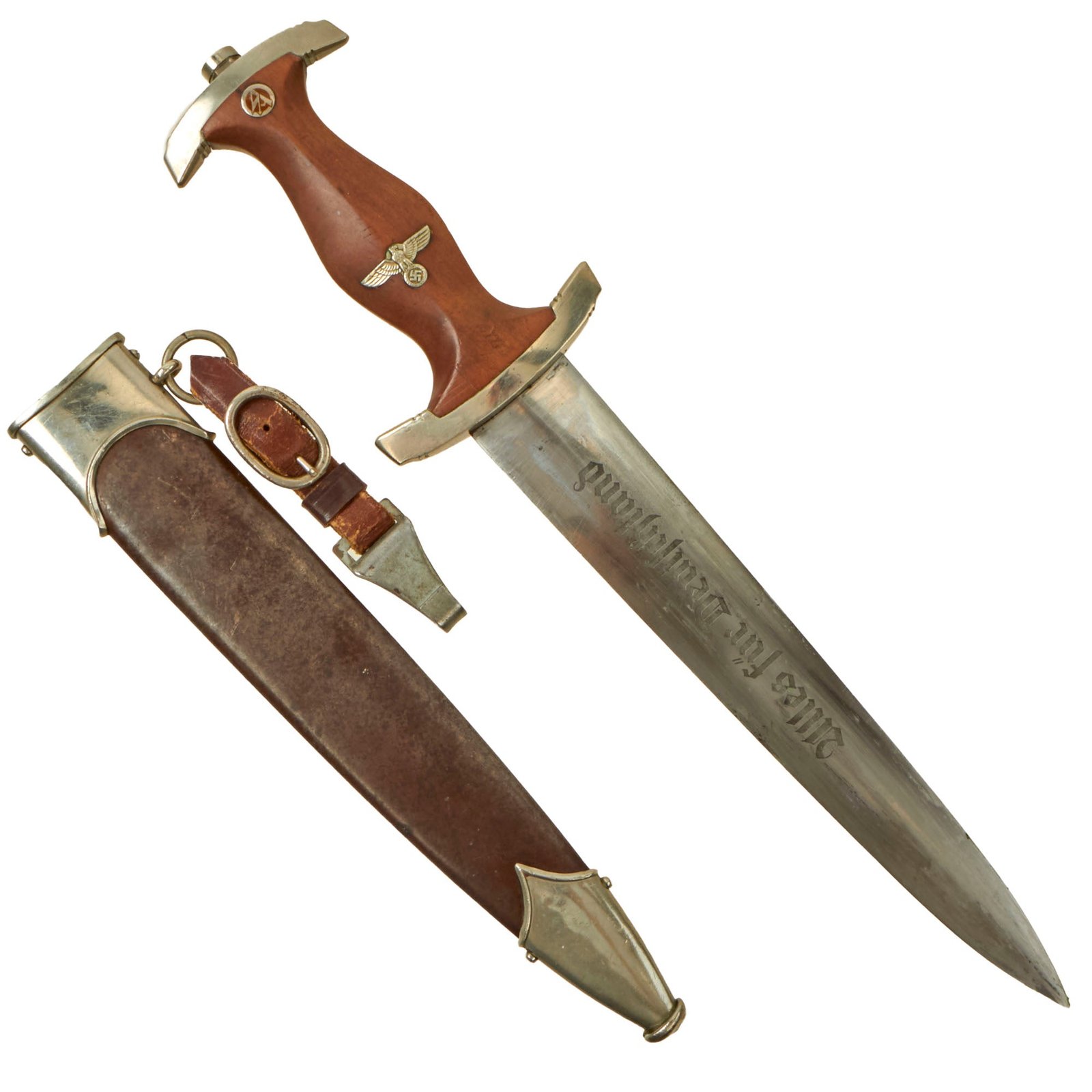 Buy Original German Early WWII SA Dagger by Rare Maker REMEVE Cuno Remscheid & Co. with Scabbard & Hanger - McSARR Rarity Rated 7 of 10 | Original Firearms Antique For Sale