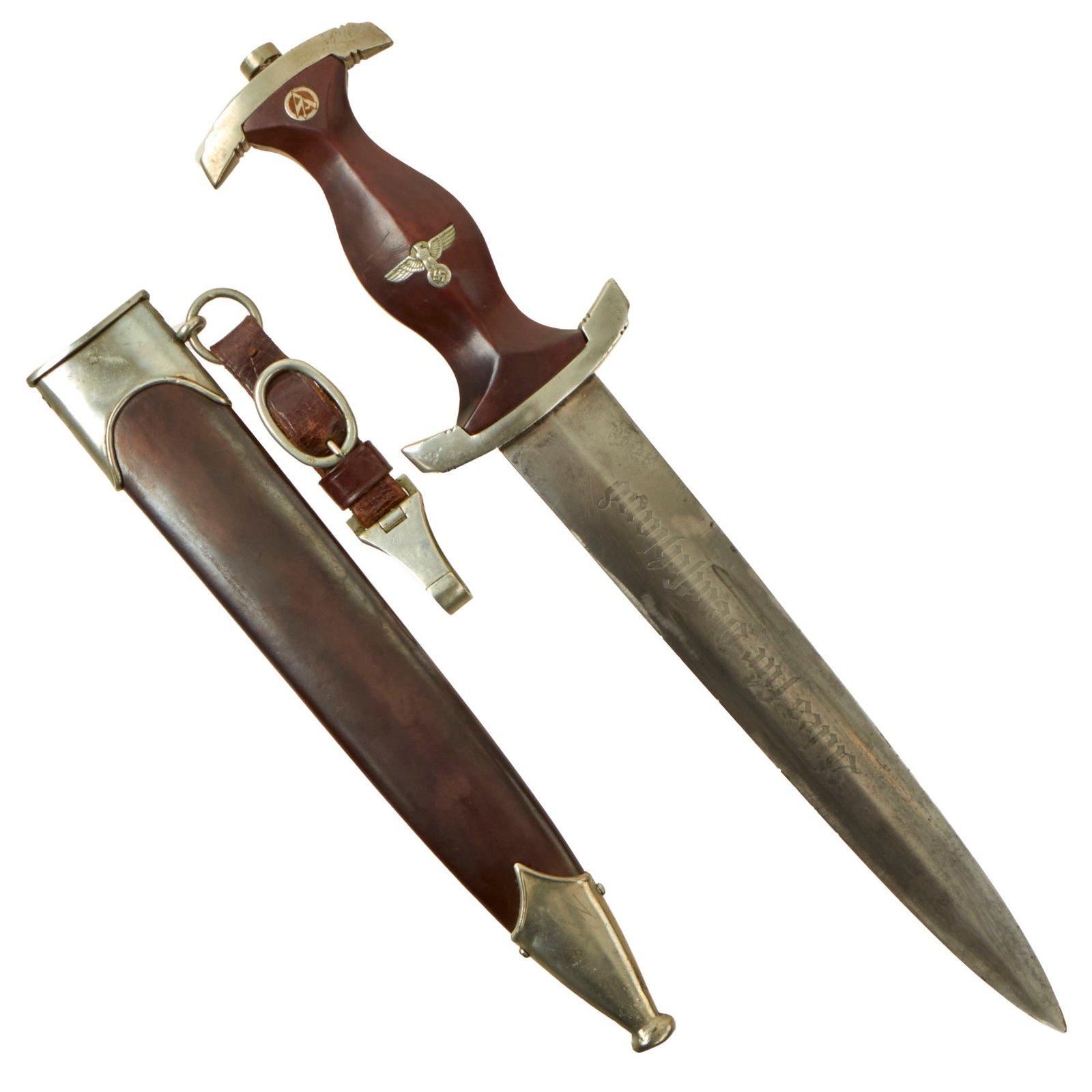 Buy Original German WWII Ground Ernst Röhm Signature SA Dagger by E. Pack & Söhne with Scabbard & Hanger | Original Firearms Antique For Sale