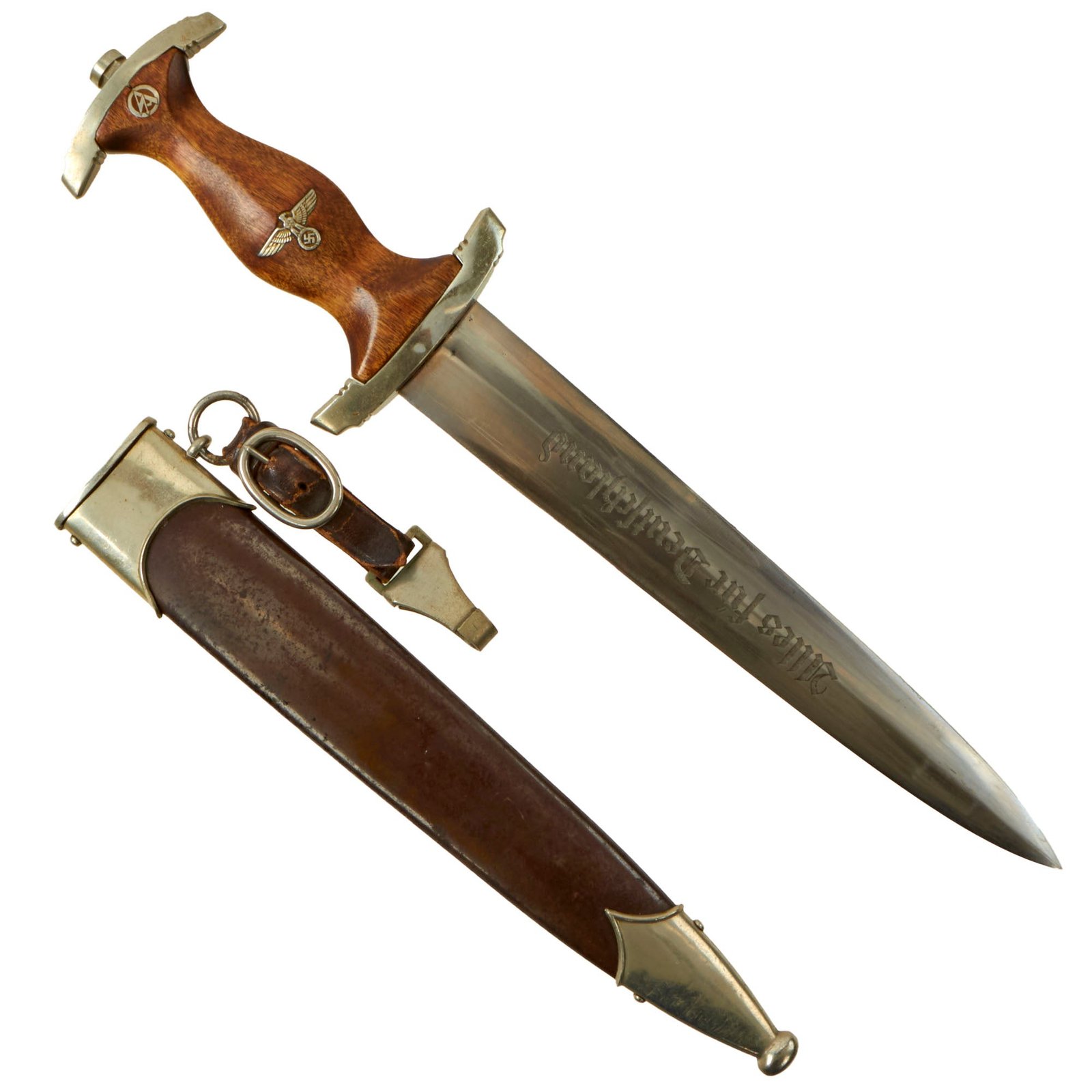 Buy Original German WWII Scarce Fully Intact Ernst Röhm Signature SA Dagger by Carl Eickhorn with Scabbard and Hanger | Original Firearms Antique For Sale