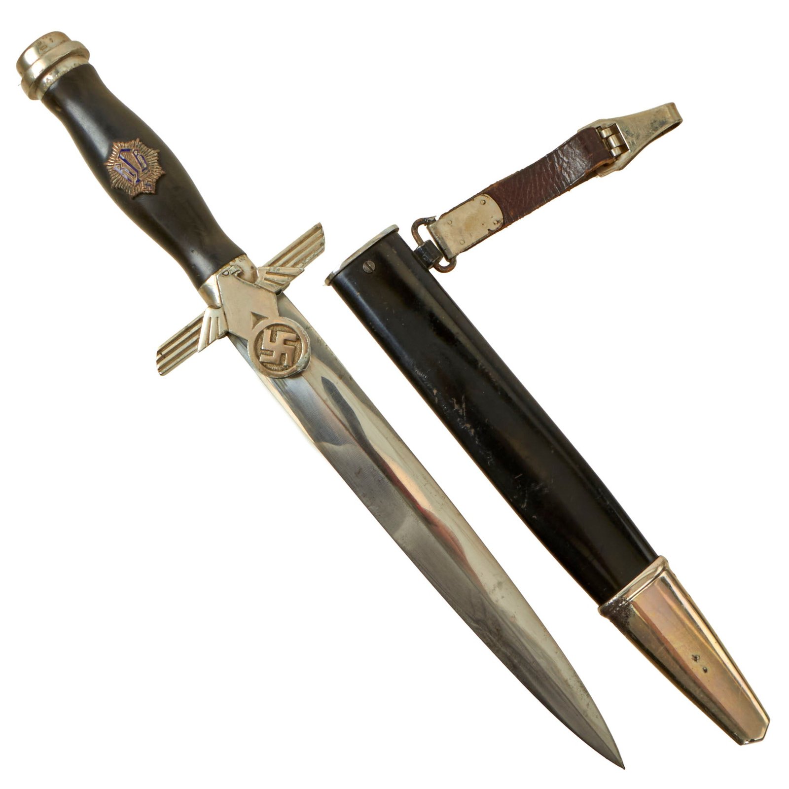 Buy Original Rare German WWII 1st Model RLB Subordinate Dagger by KRONECK Ernst Erich Witte of Solingen with Scabbard and Hanger | Original Firearms Antique For Sale