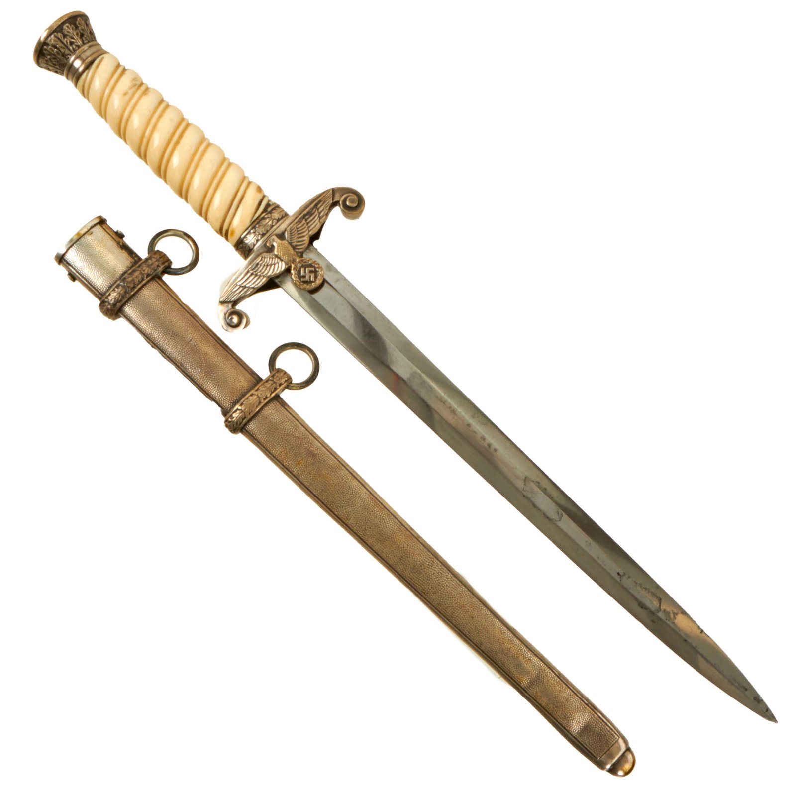 Buy Original German WWII Early Army Heer Officer Dagger by Carl Eickhorn with Ivoroid Grip and Scabbard - 1933-35 Trademark | Original Firearms Antique For Sale
