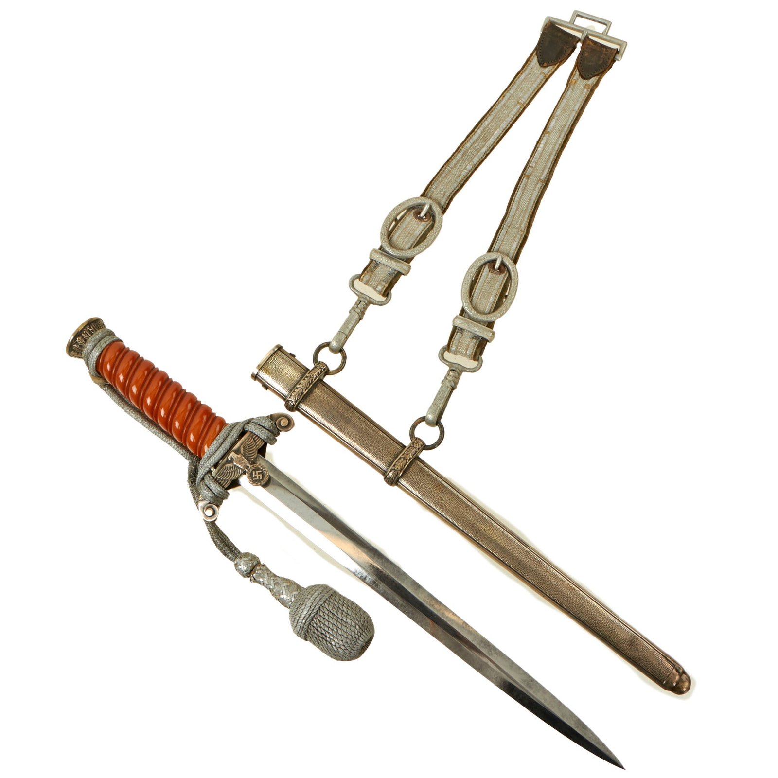 Buy Original German WWII Early Army Heer Officer Dagger by Carl Eickhorn with Scabbard, Hanger, and Portepee  - 1933-35 Trademark | Original Firearms Antique For Sale
