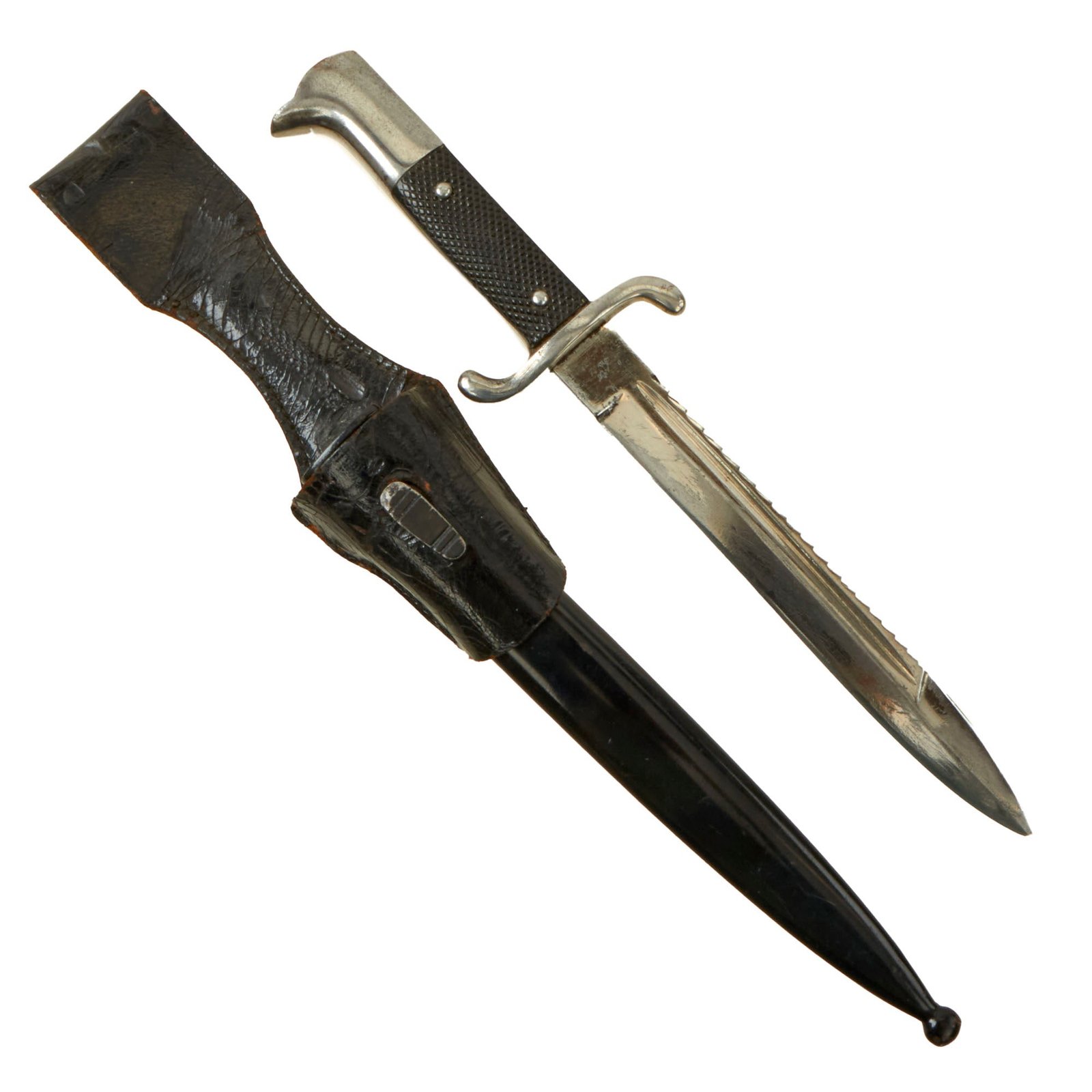 Buy Original German WWII Fireman's Short Dress Sawback Bayonet with Scabbard and Frog | Original Firearms Antique For Sale
