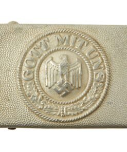Buy Original German WWII Army Left-Facing Eagle Heer Pebbled Aluminum Parade Buckle | Original Firearms Antique For Sale