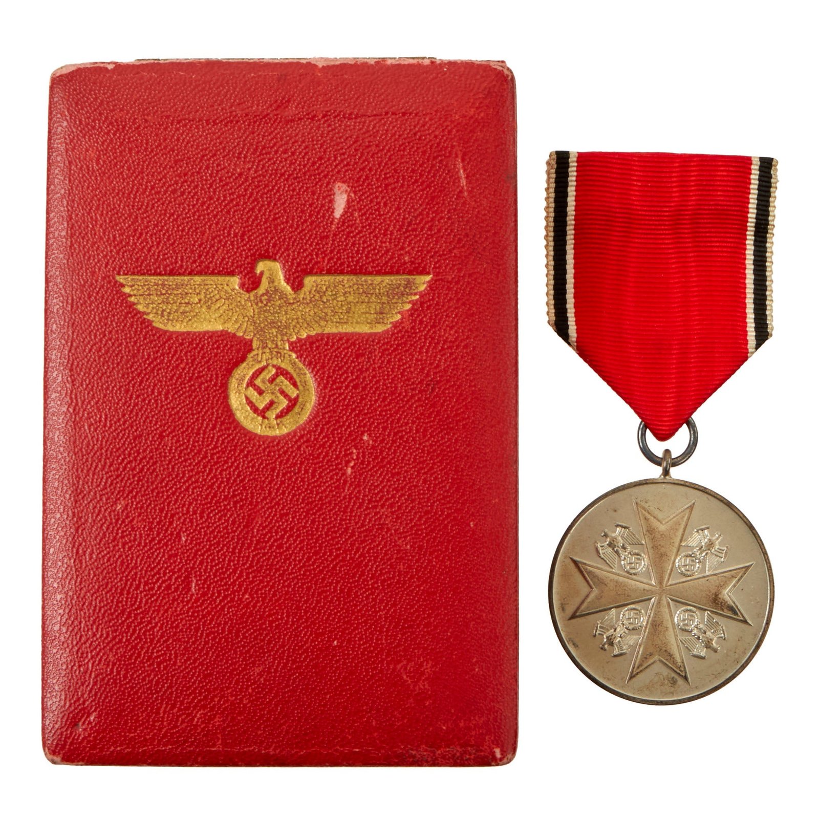 Buy Original German WWII Order of the German Eagle Diplomatic Silver Medal of Merit with Ribbon by State Mint in Original Presentation Case | Original Firearms Antique For Sale