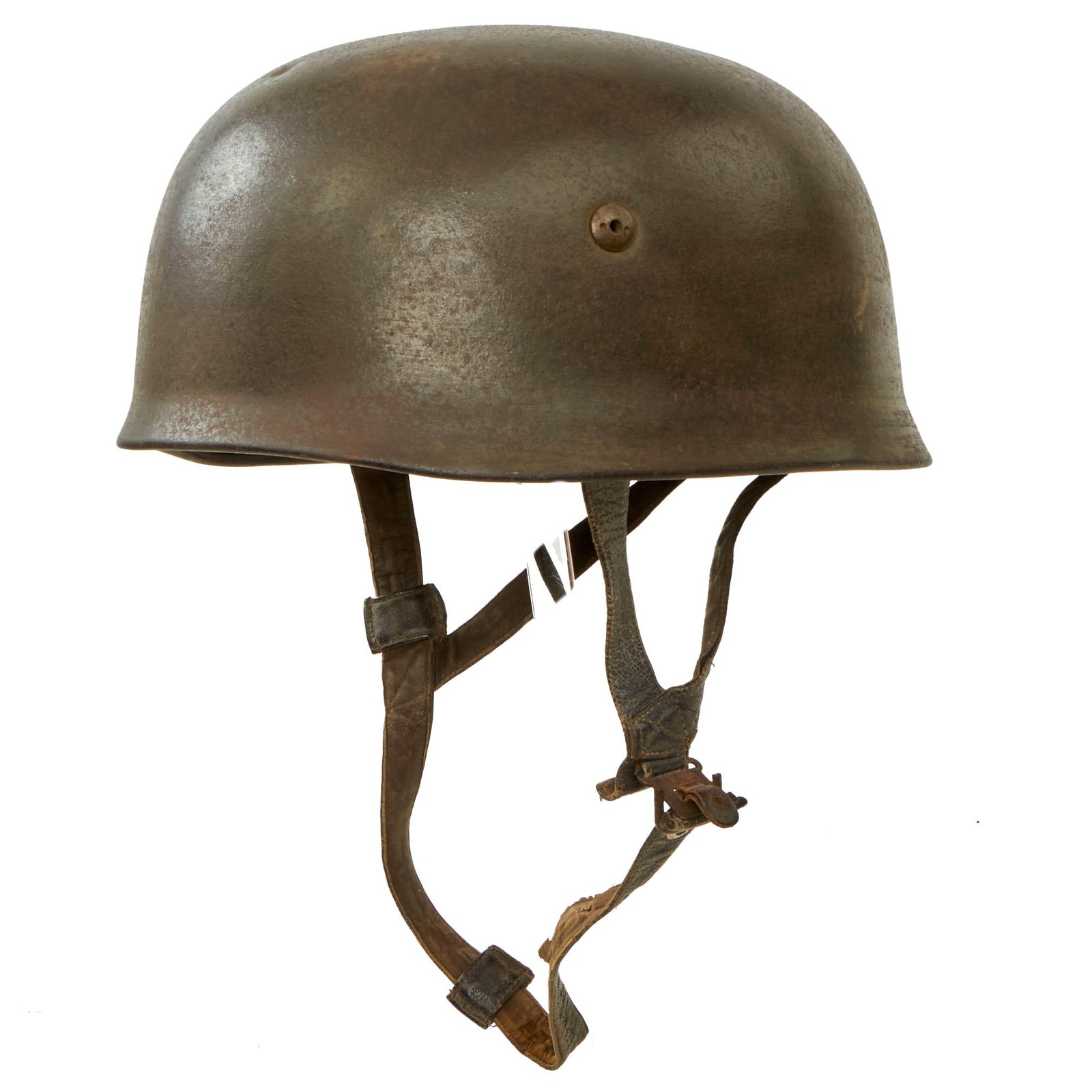 Buy Original German WWII Early M-38 Luftwaffe Fallschirmjäger Paratrooper Helmet with Complete 59cm Liner and Chinstraps - ET71 | Original Firearms Antique For Sale