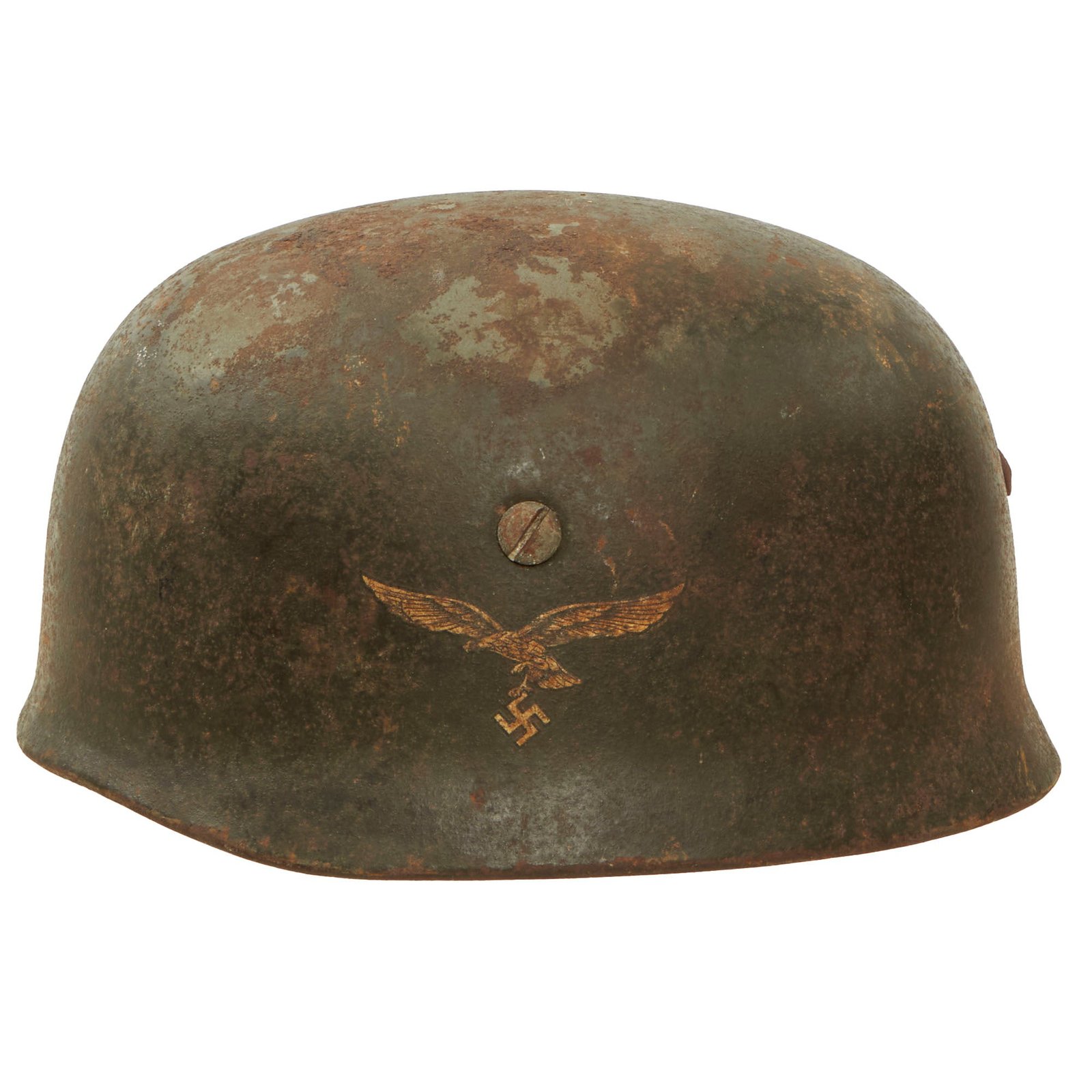 Buy Original German WWII Single Decal M-38 Luftwaffe Fallschirmjäger Paratrooper Helmet with Relic Liner - ET68 | Original Firearms Antique For Sale