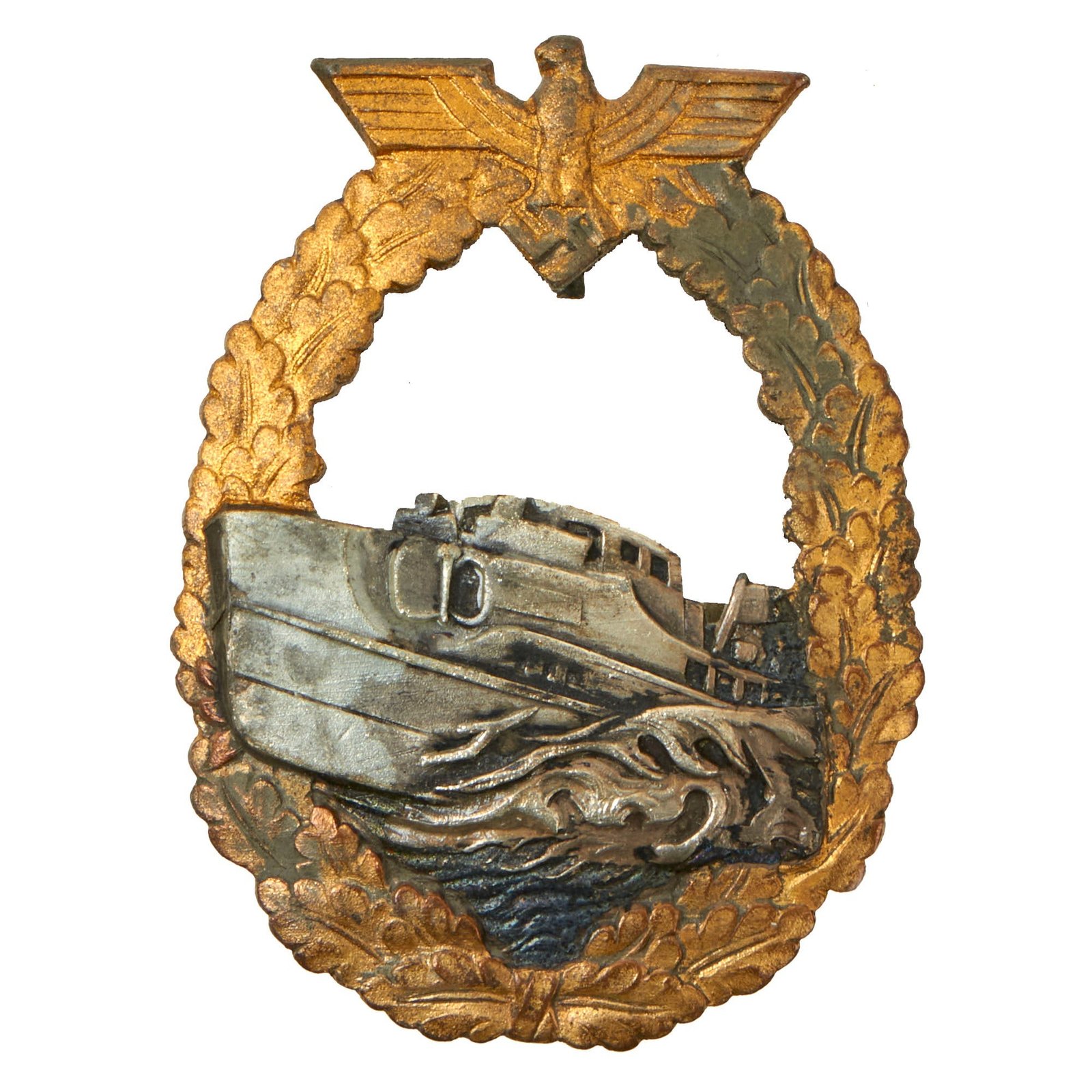 Buy Original German WWII French Made Kriegsmarine 1st Model Fast Attack Craft "S-Boat" War Badge - Bacqueville Attributed | Original Firearms Antique For Sale