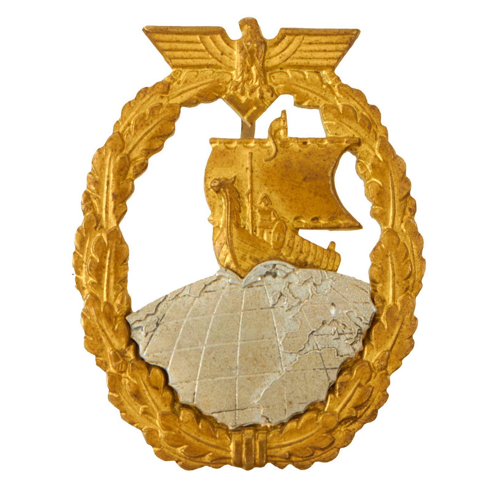 Buy Original Excellent German WWII Kriegsmarine Navy Auxiliary Cruiser War Badge by C. Schwerin & Sohn of Berlin | Original Firearms Antique For Sale