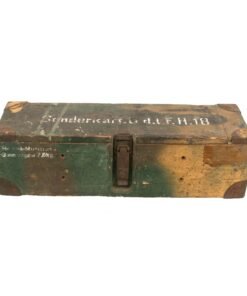Buy Original German WWII Camouflage-Painted Light Field Howitzer 18 Shell Box with 1944-Dated Label - le.F.H.18 | Original Firearms Antique For Sale
