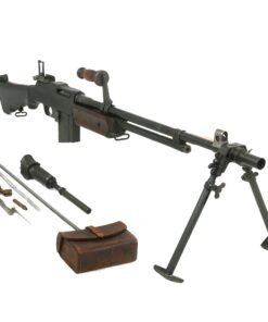 Buy Original U.S. WWII BAR Browning M1918A2 Display Machine Gun Constructed using Genuine Parts with Internals & Pouch - Live Barrel Dated 1918 | Original Firearms Antique For Sale