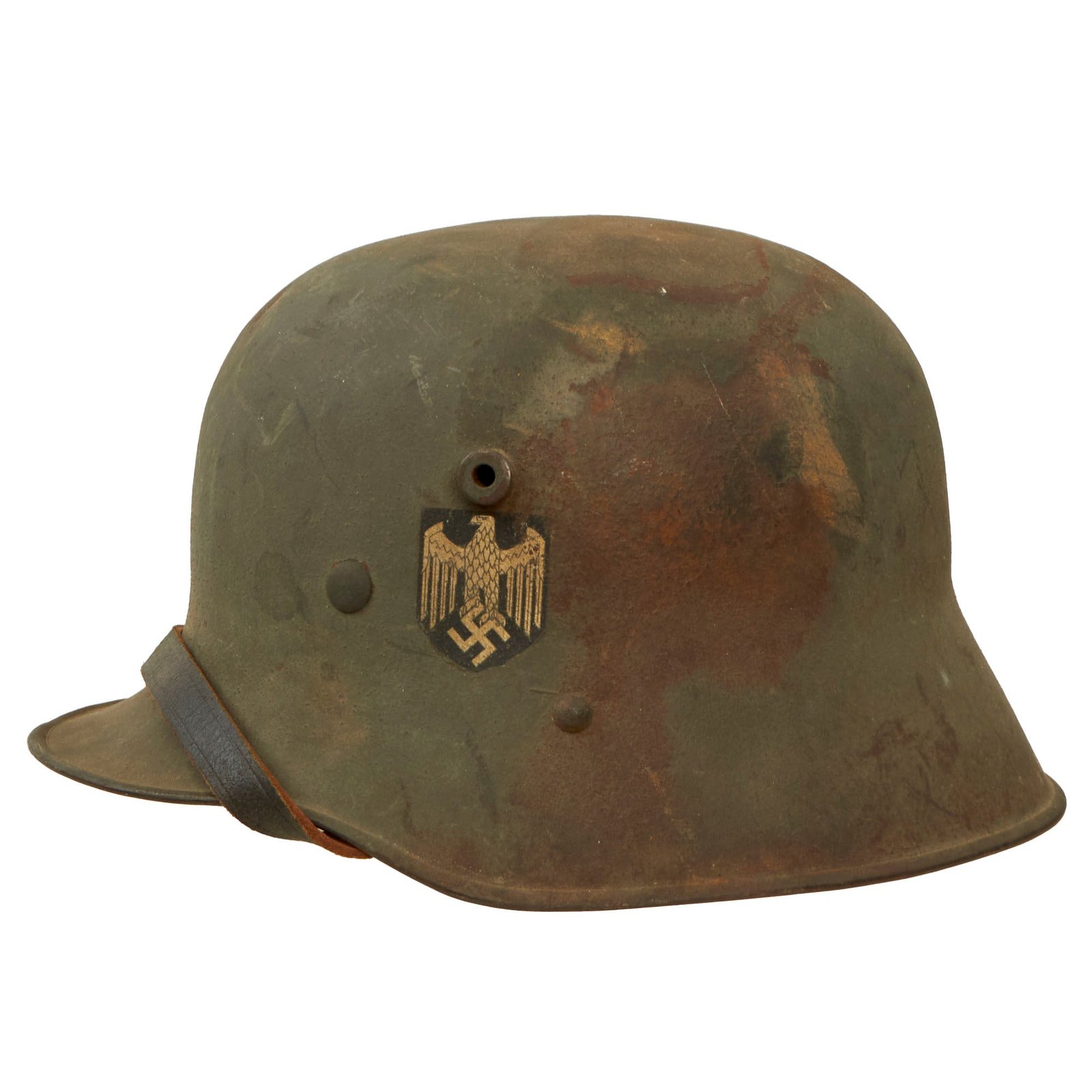 Buy Original German WWII Austrian M17 Transitional Heer Army Single Decal Helmet with 58cm Liner & Chinstrap - Stamped BGB66 | Original Firearms Antique For Sale