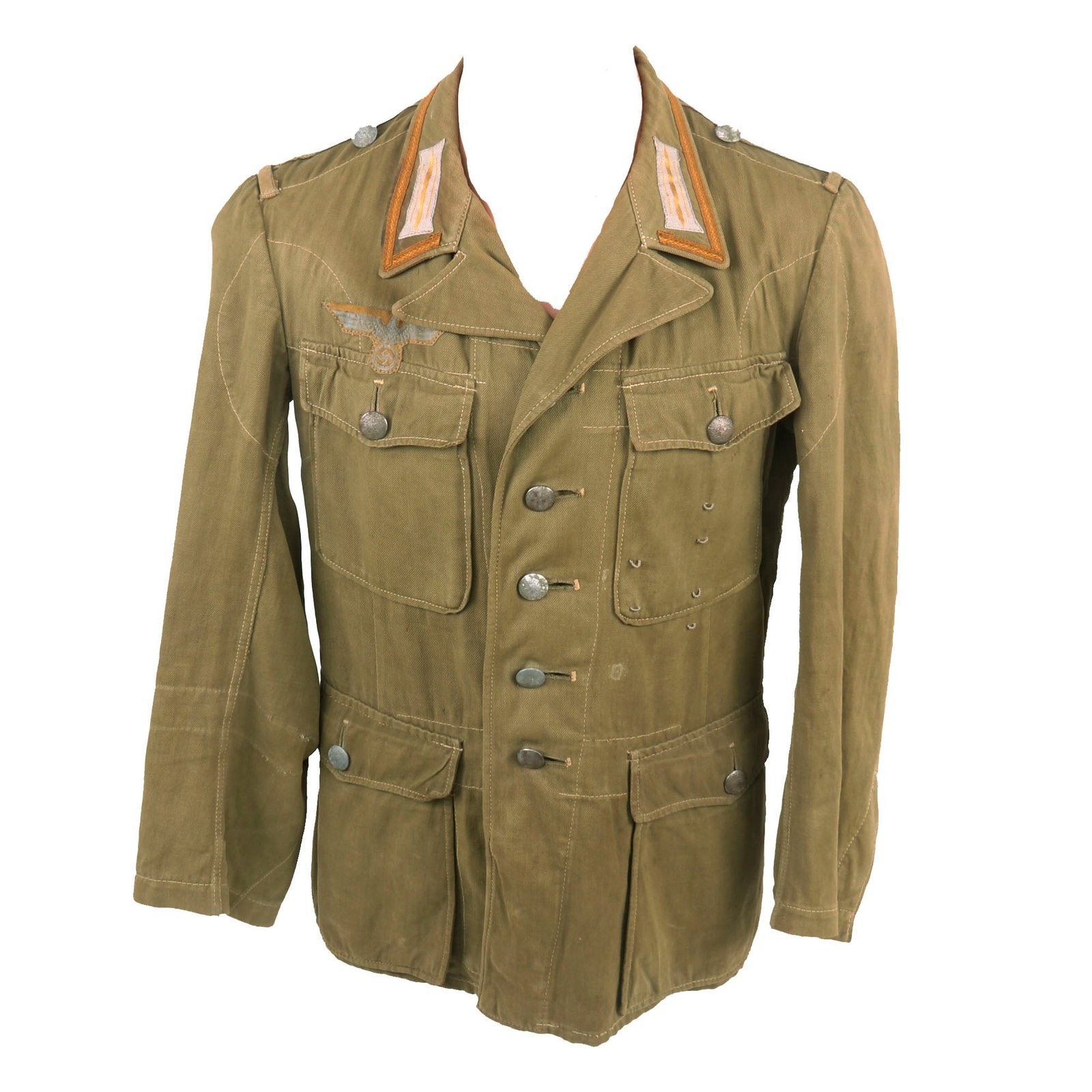 Buy Original German WWII Afrika Korps NCO Second Pattern M42 Tropical Uniform Tunic - DAK | Original Firearms Antique For Sale