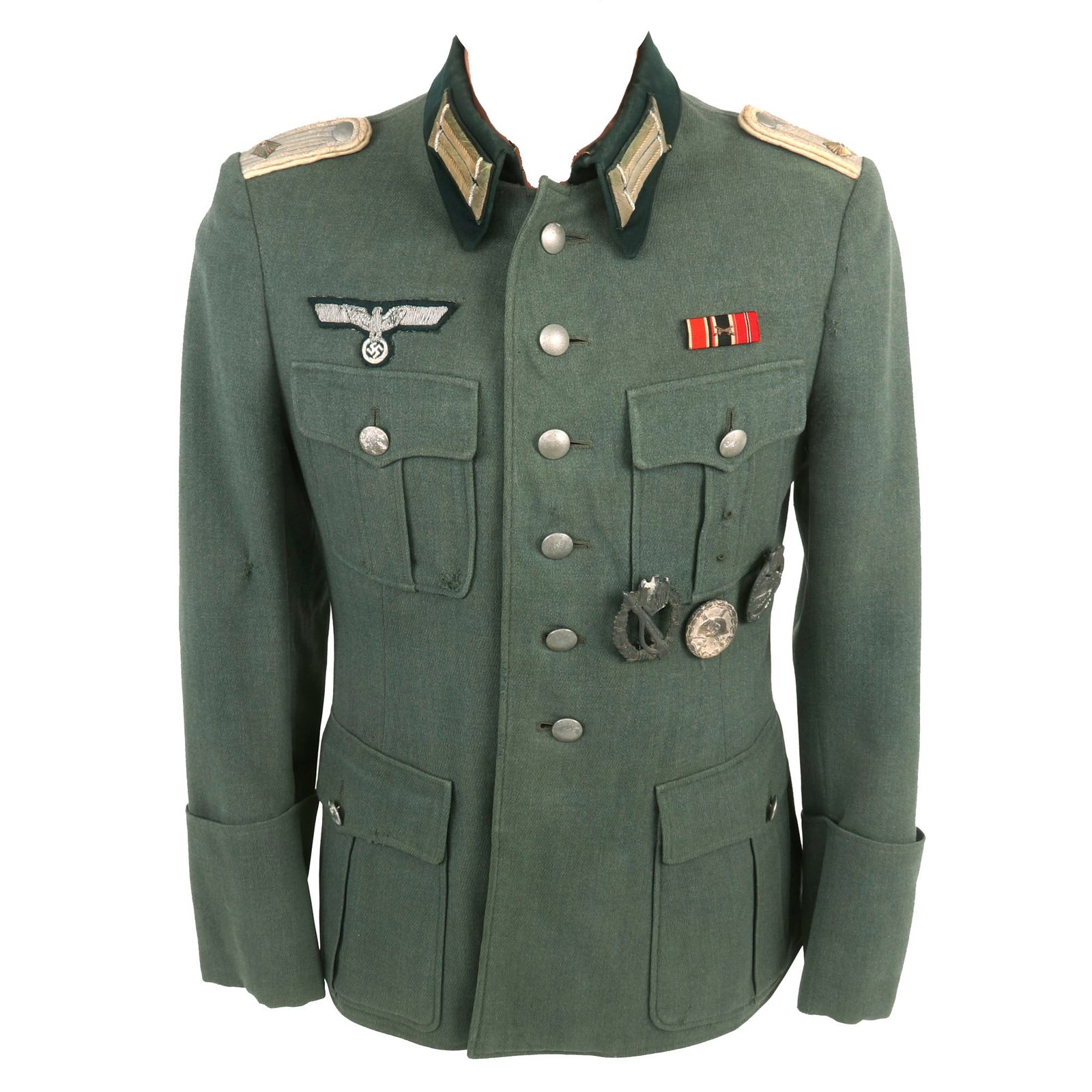 Buy Original German WWII Heer Infantry Oberleutnant's M36 Field Uniform Tunic with IAB, Wound Badge, PAB & Ribbon Bar | Original Firearms Antique For Sale