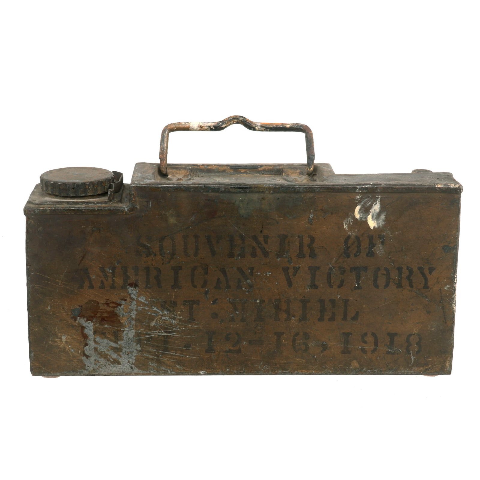 Buy Original German WWI Maxim Machine Gun Water Can “Captured” By Americans At St.Mihiel, September of 1918 | Original Firearms Antique For Sale