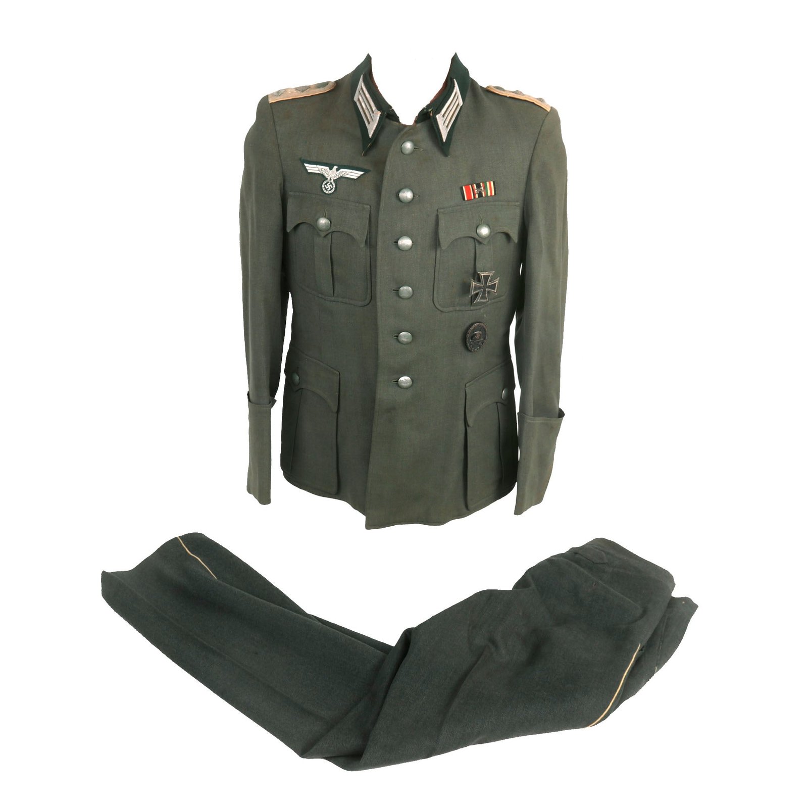 Buy Original German WWII Named Heer Infantry Hauptmann's M36 Field Uniform Tunic & Trousers with EKI, Wound Badge & Ribbon Bar - dated 1941 | Original Firearms Antique For Sale