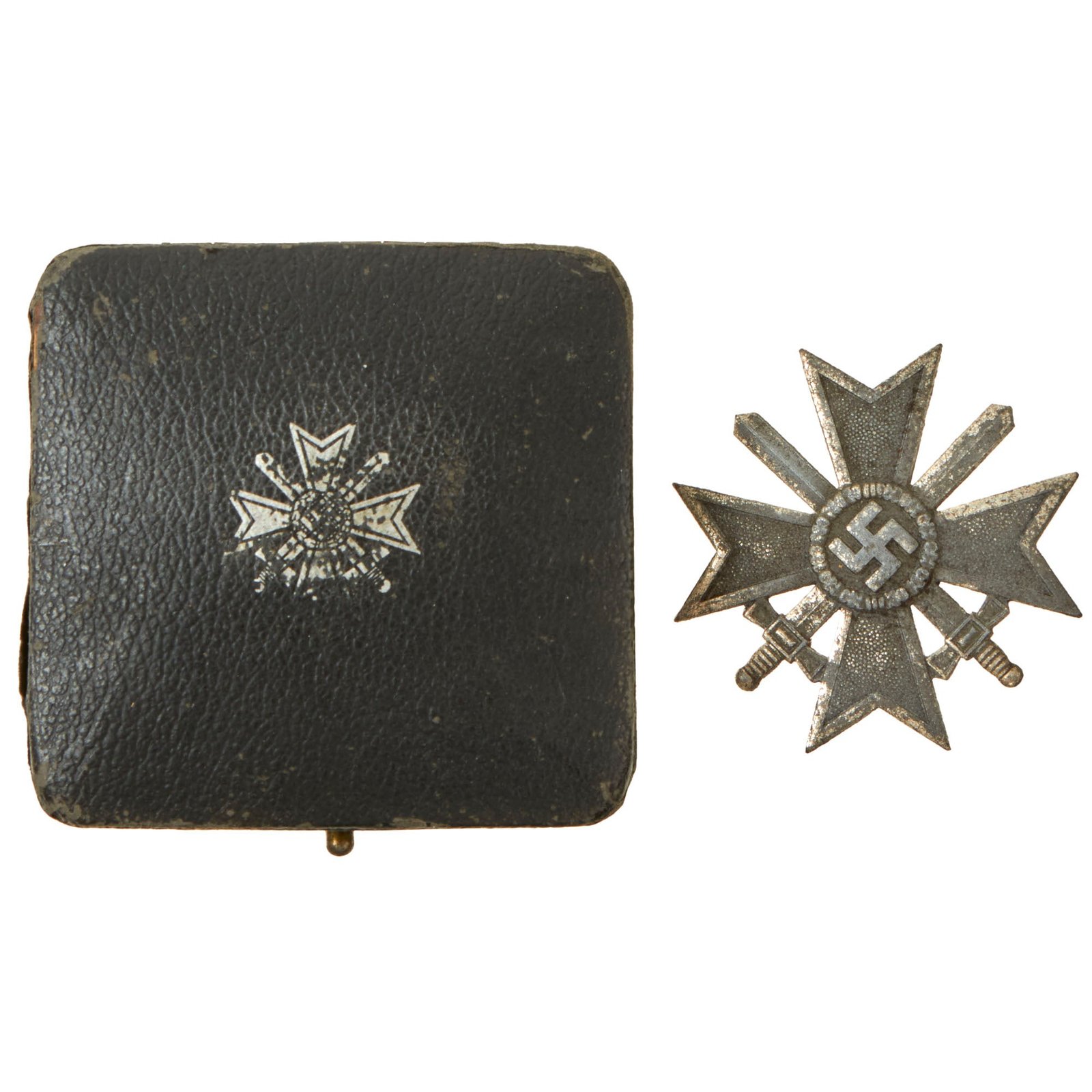 Buy Original German WWII Cased War Merit Cross 1st Class KvKI with Swords by Gottlieb & Wagner - Kriegsverdienstkreuz | Original Firearms Antique For Sale