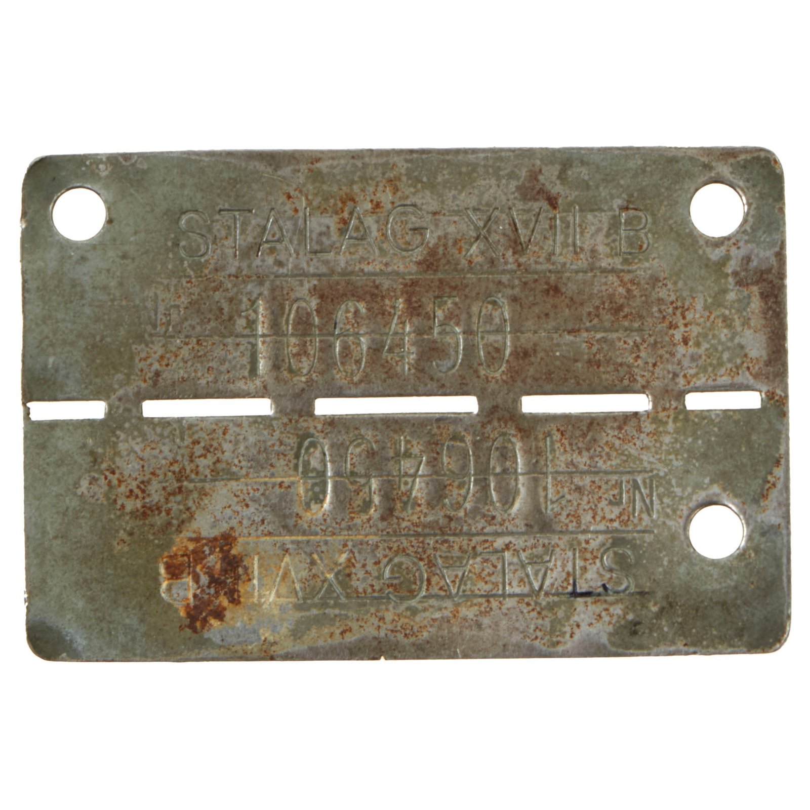 Buy Original German WWII Identified POW Identity Dog Tag from Stalag XVII B Krems-Gneixendorf - Erkennungsmarke | Original Firearms Antique For Sale