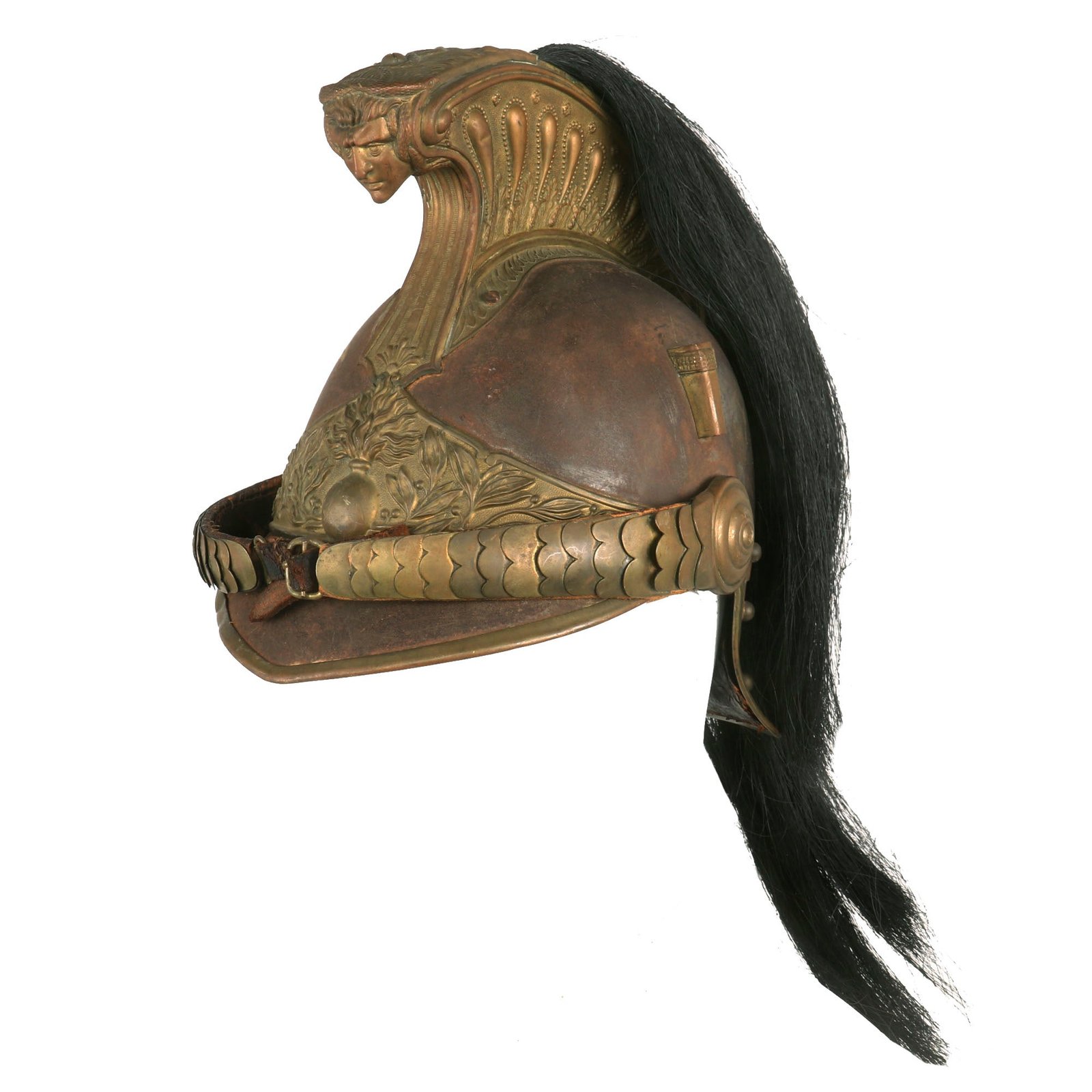 Buy Original French WWI Model 1870 Enlisted Trooper’s Cuirassier Helmet with Horsehair Tail | Original Firearms Antique For Sale
