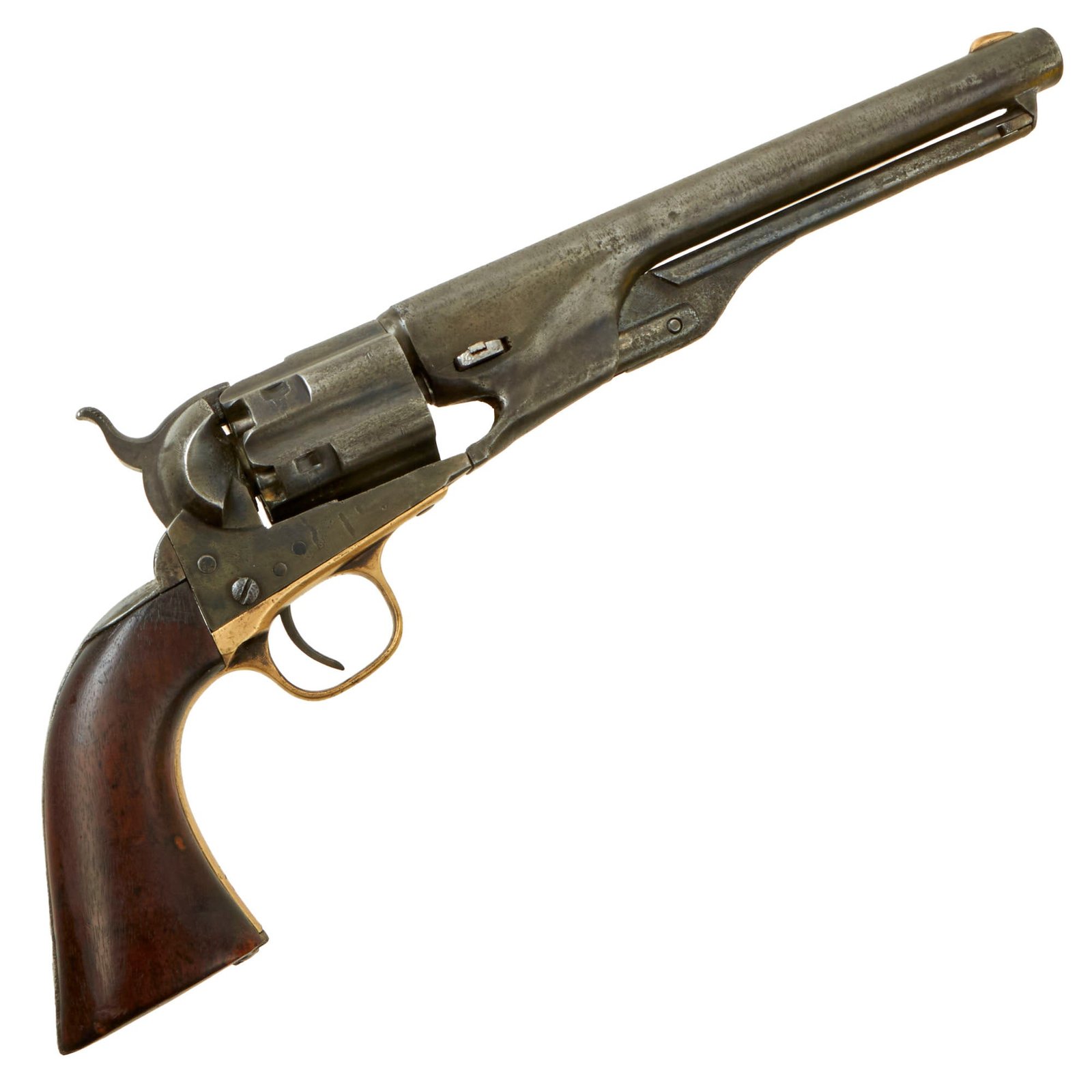 Buy Original U.S. Civil War Early Colt Model 1860 Army Fluted Cylinder 4 Screw Percussion Revolver made in 1861 with Re-Stamped Serial Numbers | Original Firearms Antique For Sale