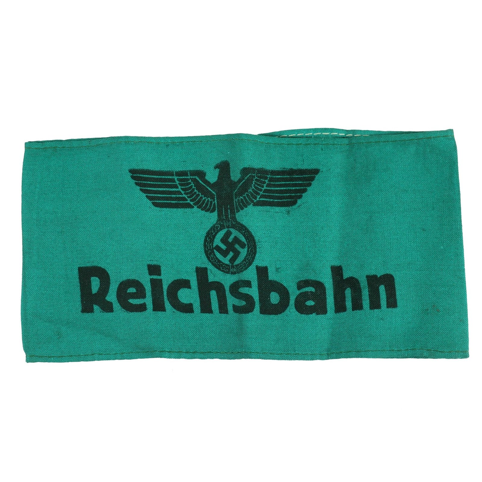 Buy Original German WWII Reichsbahn National Railway Printed Green Armband | Original Firearms Antique For Sale