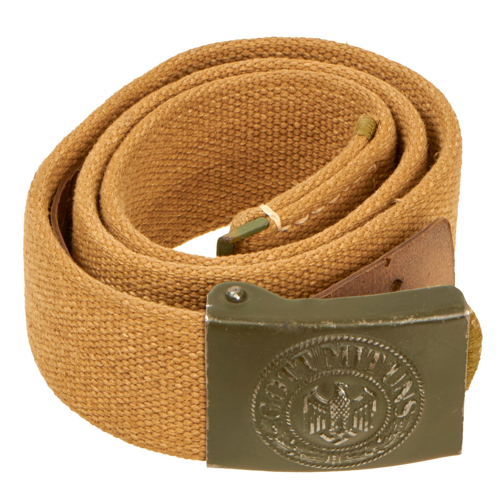 Buy Original German WWII Rare Tropical Afrikakorps DAK Web Belt with Steel Buckle | Original Firearms Antique For Sale