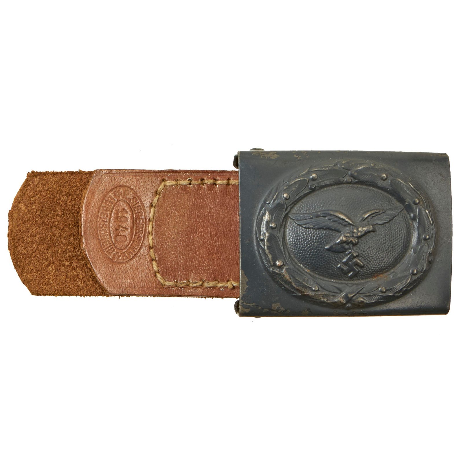 Buy Original German WWII Luftwaffe Steel Belt Buckle with Tab By Richard Sieper & Söhne - Dated 1940 | Original Firearms Antique For Sale