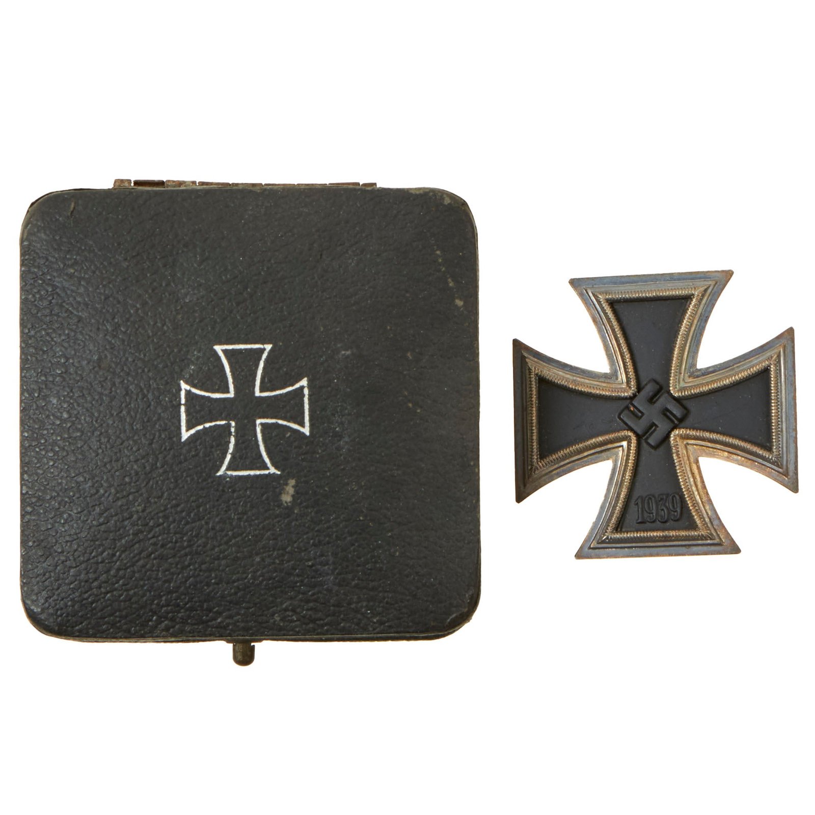 Buy Original German WWII Iron Cross First Class 1939 with Pinback in Case - EKI - Unmarked | Original Firearms Antique For Sale