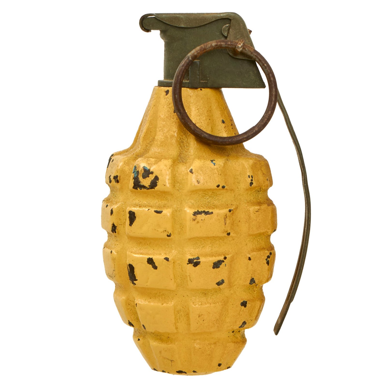 Buy Original U.S. WWII M21 Inert Repainted Practice Pineapple Fragmentation Training Hand Grenade | Original Firearms Antique For Sale