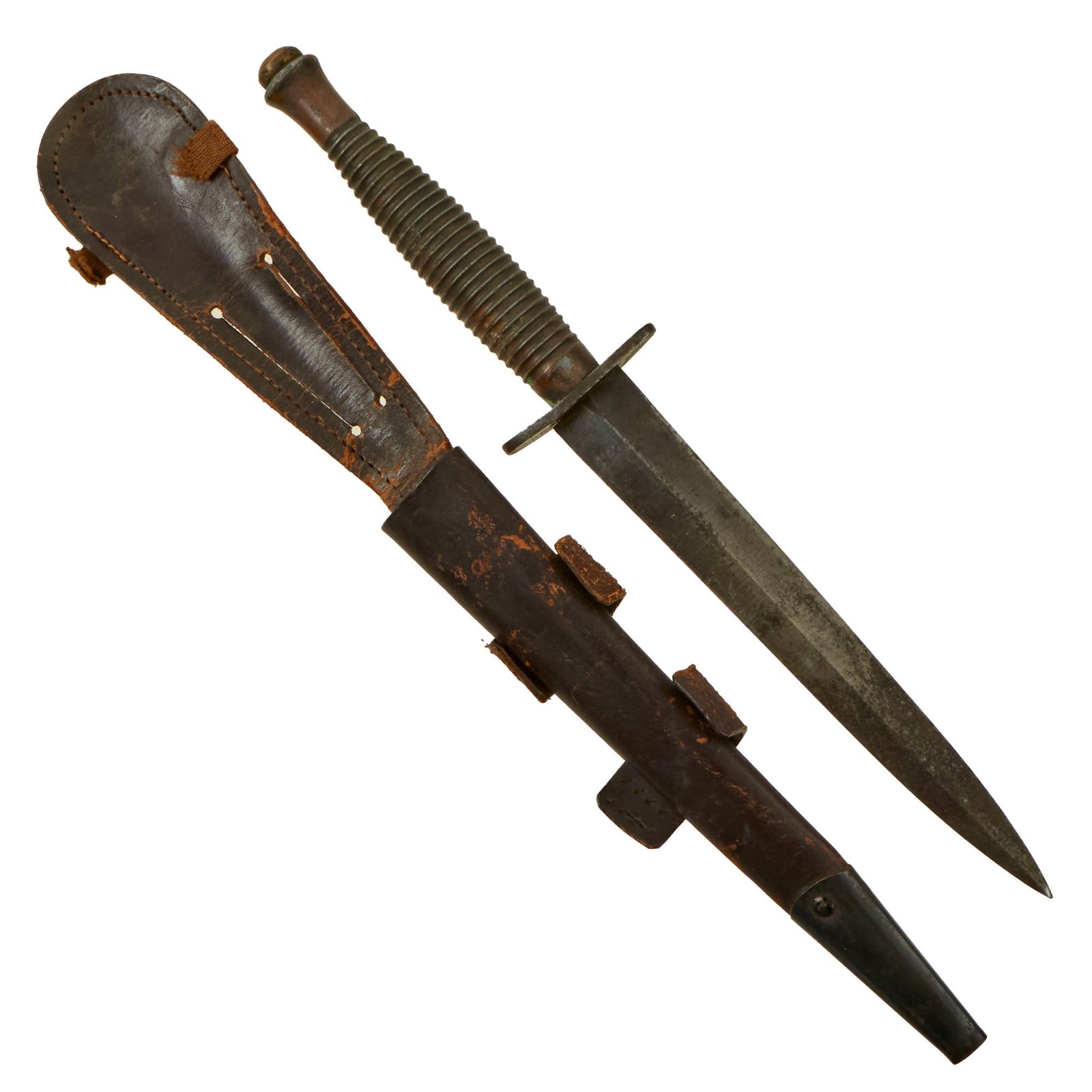 Buy Original British WWII Import Marked 3rd Pattern Fairbairn Sykes Fighting Knife with Scabbard | Original Firearms Antique For Sale