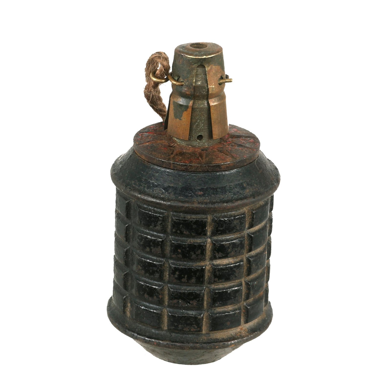 Buy Original Japanese WWII Type 97 Inert Fragmentation Hand Grenade with Fuse Cover & Pull String - Dated 1938 | Original Firearms Antique For Sale