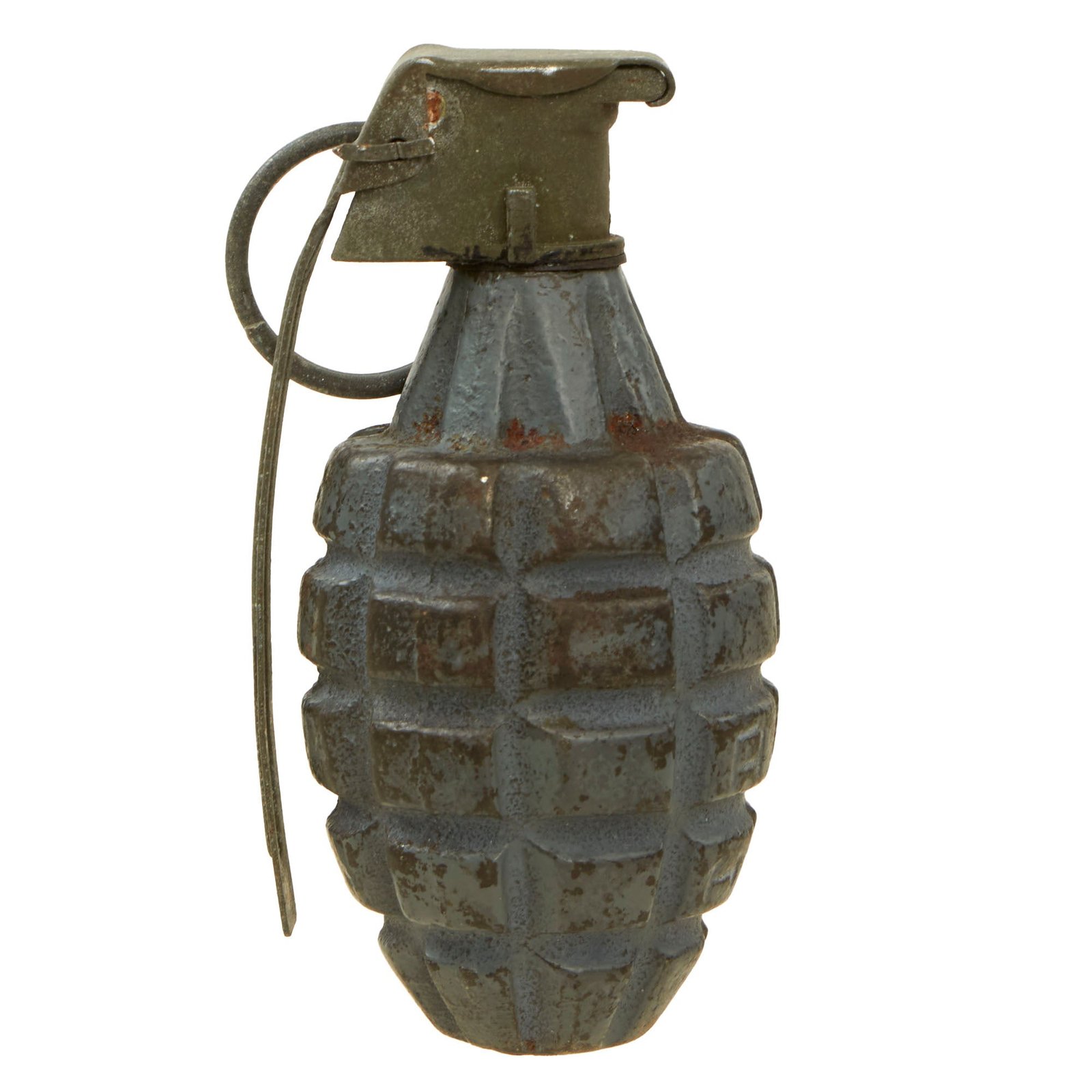 Buy Original U.S. Pre-WWII Inert Early MkII Pineapple Fragmentation Grenade With M10A3 Fuze | Original Firearms Antique For Sale