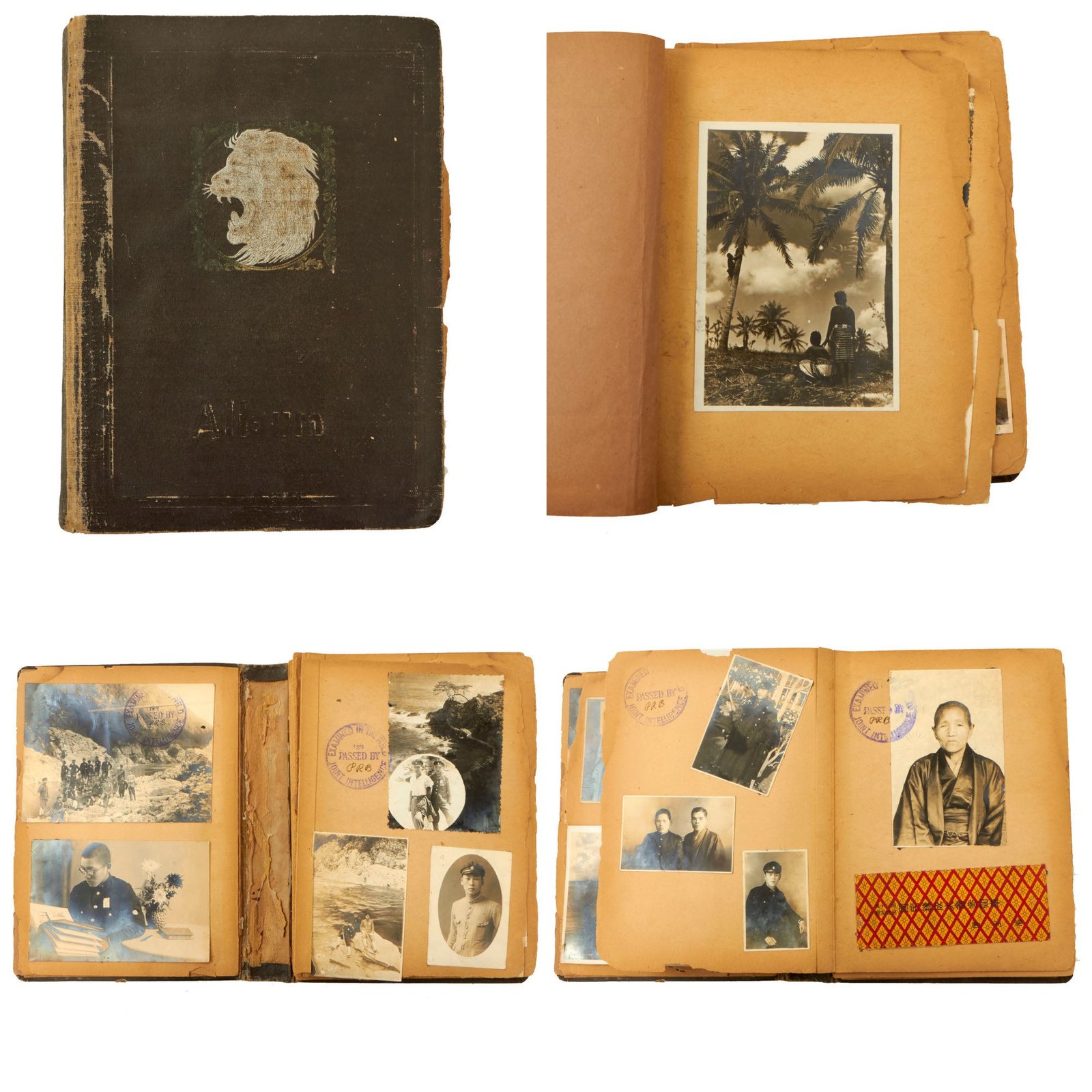 Buy Original Imperial Japanese WWII U.S. Captured Personal Photo Album with “Passed by Joint Intelligence” Stamps - 44 Photographs Total & Ephemera | Original Firearms Antique For Sale