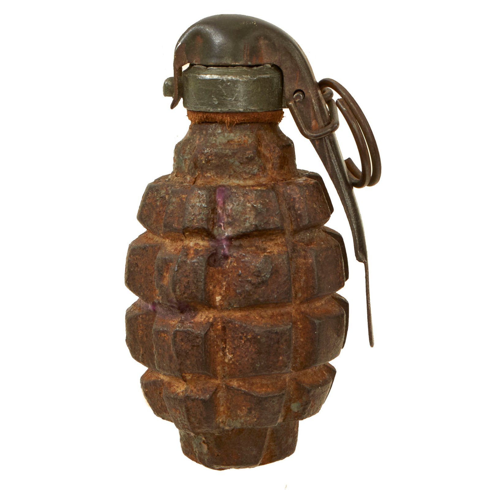 Buy Original French WWI F1 Hand Grenade with Billant Modèle 1916 Fuse - Inert | Original Firearms Antique For Sale