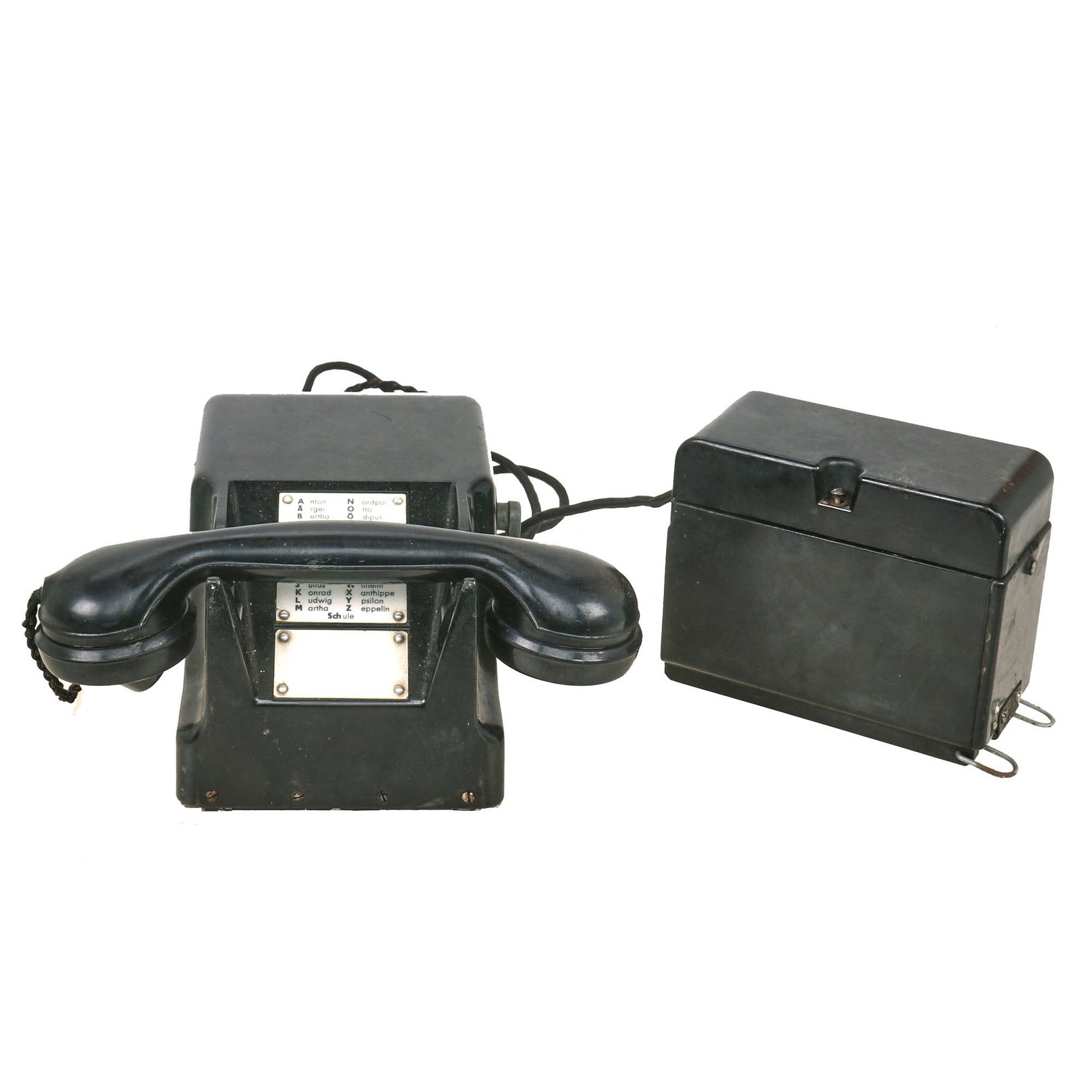 Buy Original German WWII Tischfernsprecher 38 T38 Bunker Telephone with Battery Box by Mix & Genest - Dated 1940 | Original Firearms Antique For Sale