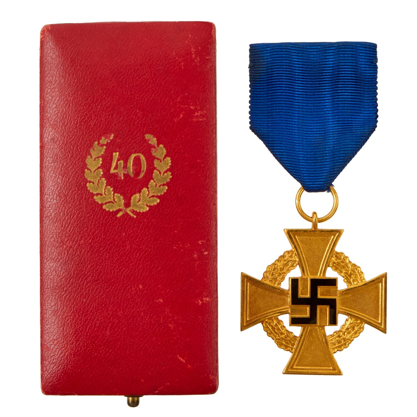Buy Original German WWII 1st Class 40 Year Civil Service Faithful Service Medal with Pin in Case | Original Firearms Antique For Sale