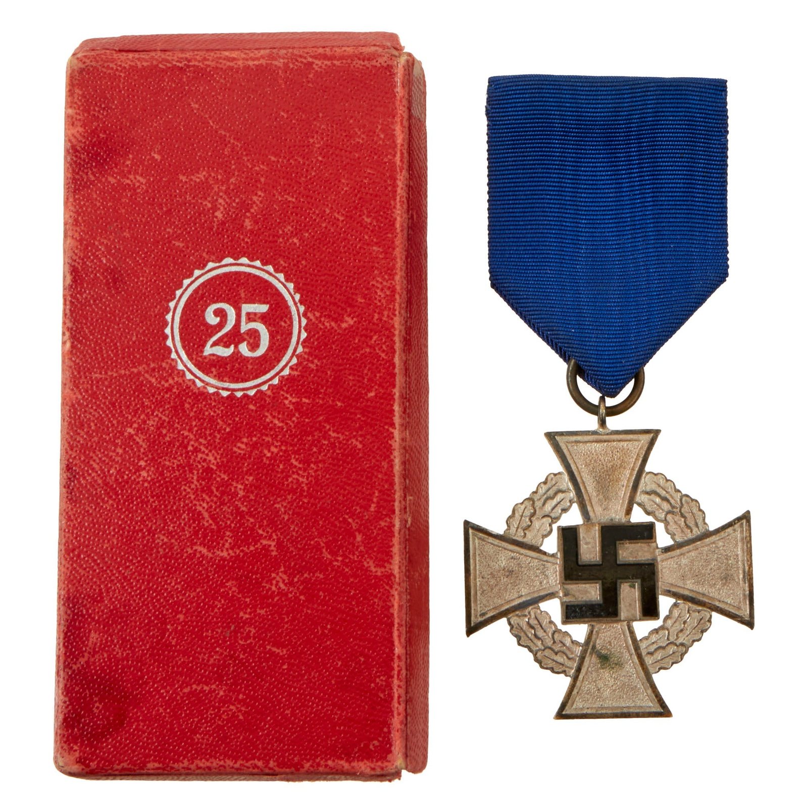 Buy Original German WWII 2nd Class 25 Year Civil Service Faithful Service Medal in Case by Wilhelm Deumer | Original Firearms Antique For Sale
